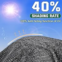 Vista 2 de Kesfitt Tela de sombra 40% para jardín, red resistente para el sol, lona de malla de 3 x 10 pies con material de polietileno de alta densidad