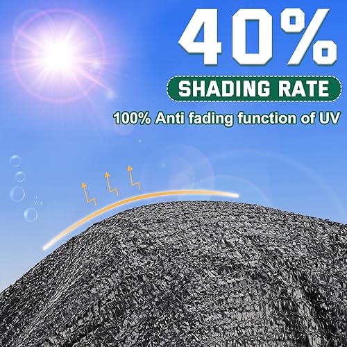Miniatura 2 de Kesfitt Tela de sombra 40% para jardín, red resistente para el sol, lona de malla de 3 x 10 pies con material de polietileno de alta densidad