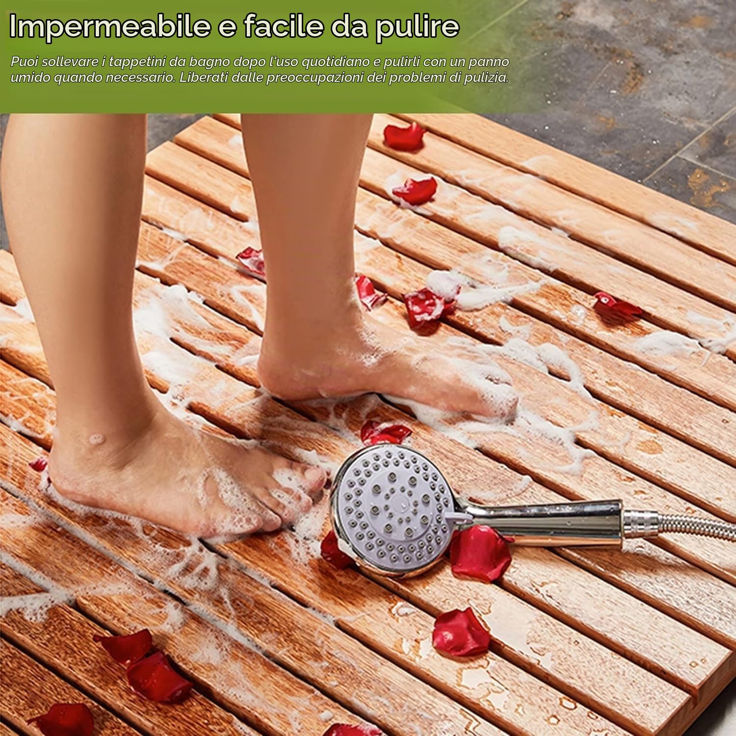 Generico Tappetino da Bagno Piattaforma Doccia di Lusso Antiscivolo, Tappetino d'ingresso Resistente per Anziani/Spa, Design rialzato per Doccia Esterna - Resistente e Antiscivolo