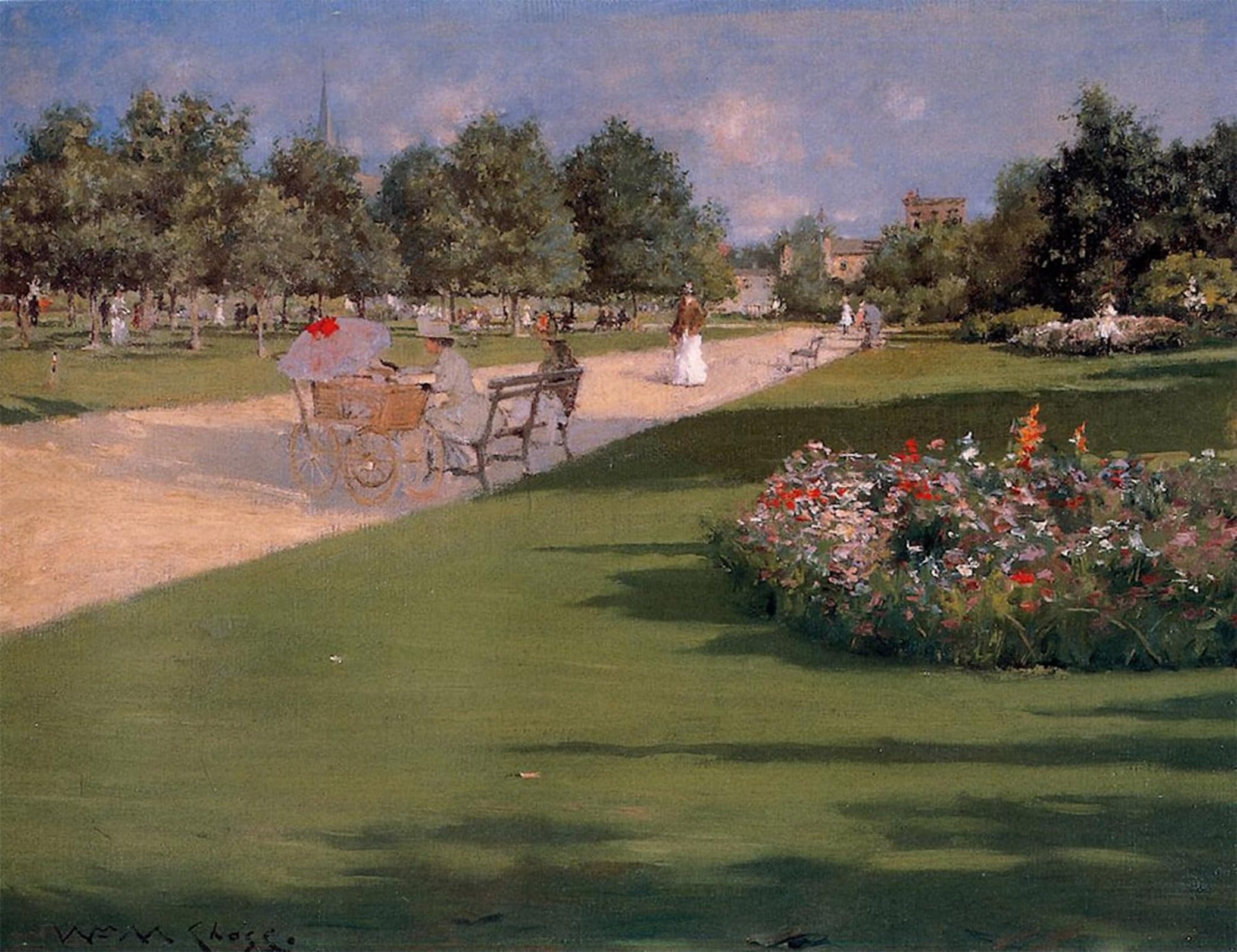 SERENDIPITP Retro Picture Poster Wall Art Pictures Painting Tompkins Park Brooklyn by William Merritt Wall Art Canvas Print for Wall Decor 60x90cm