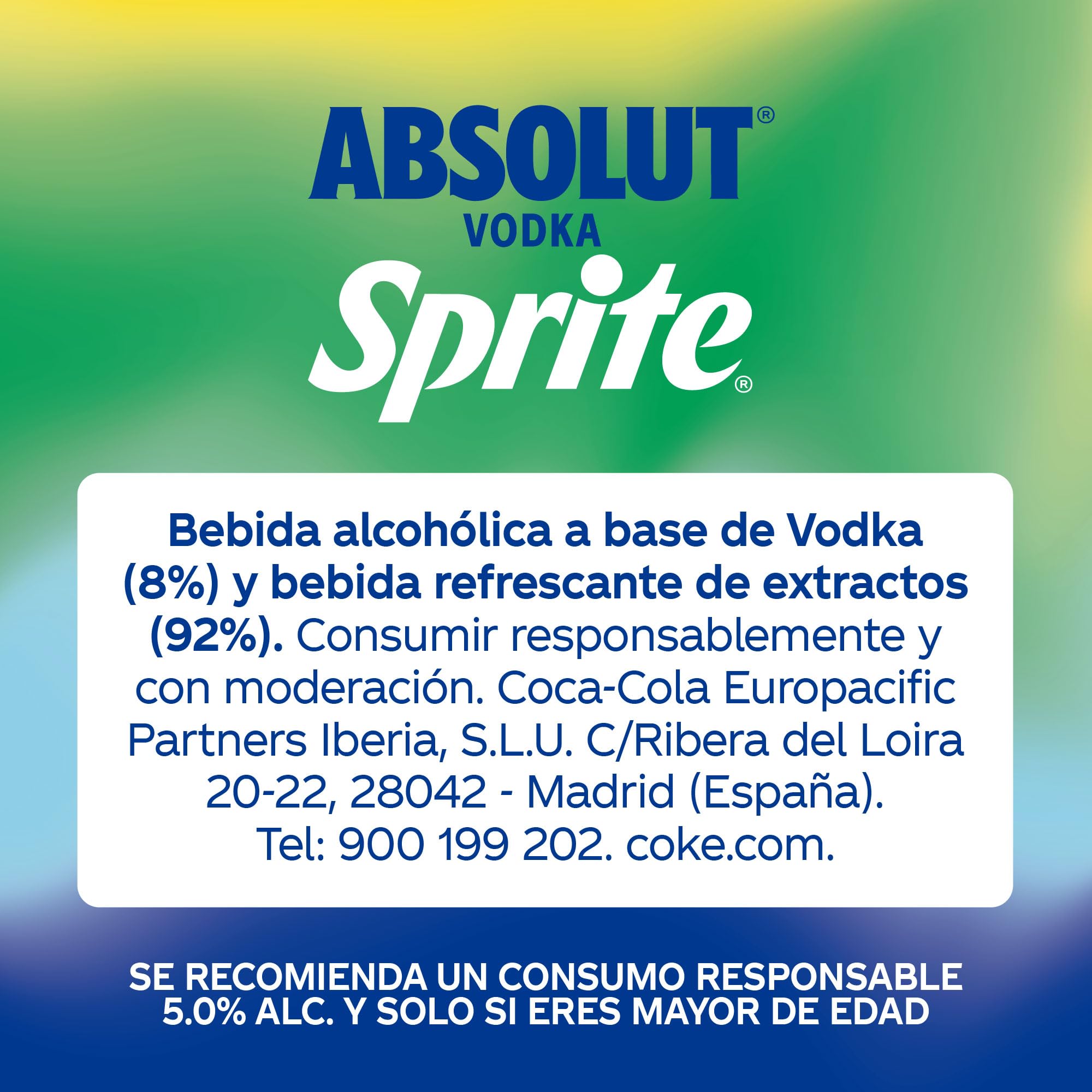 Absolut | Vodka & Sprite | Blik | 12 x 250 ml