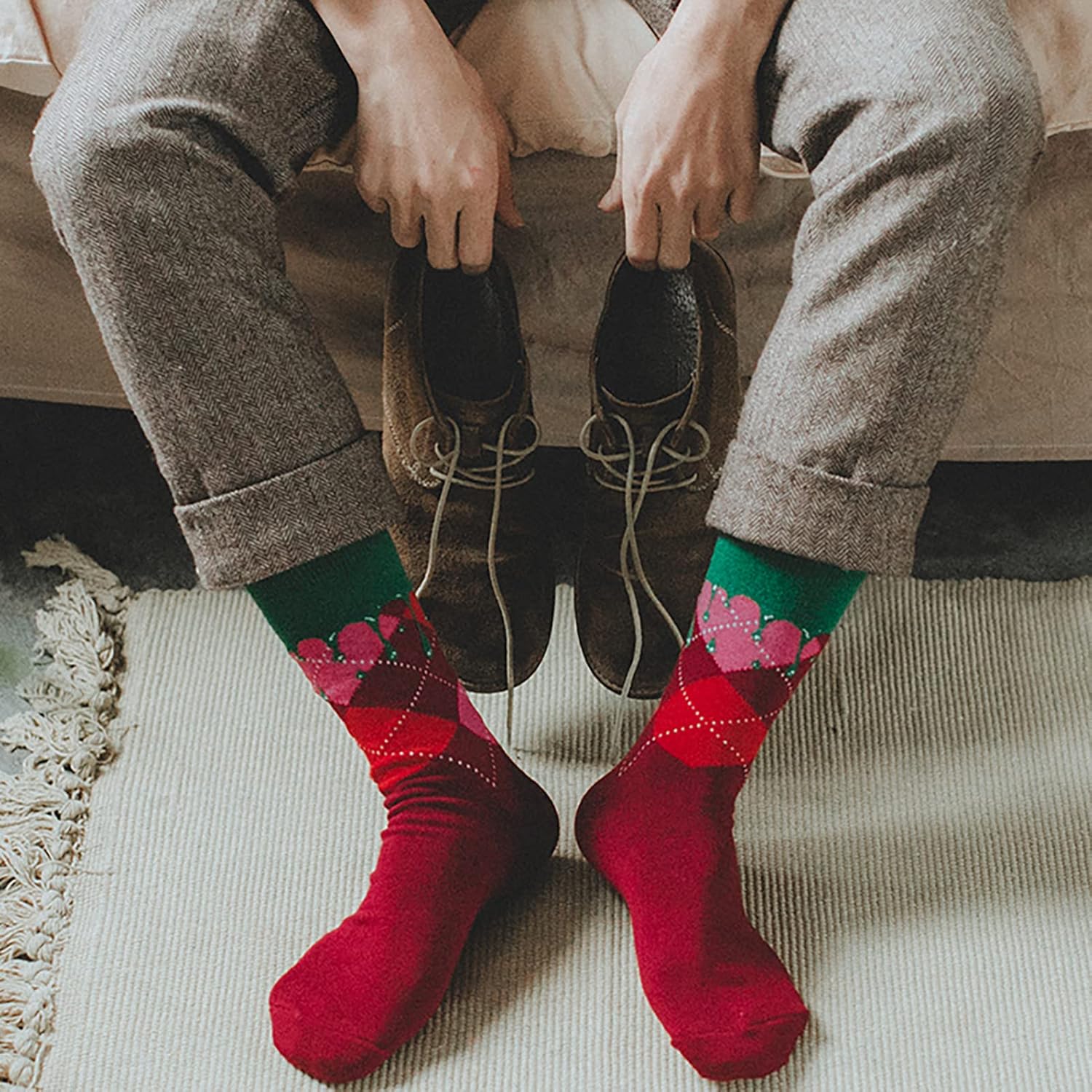 HSELL Mens Funny Pattern Dress Socks Crazy Design Cotton Socks Novelty Gifts for Men - Image 3