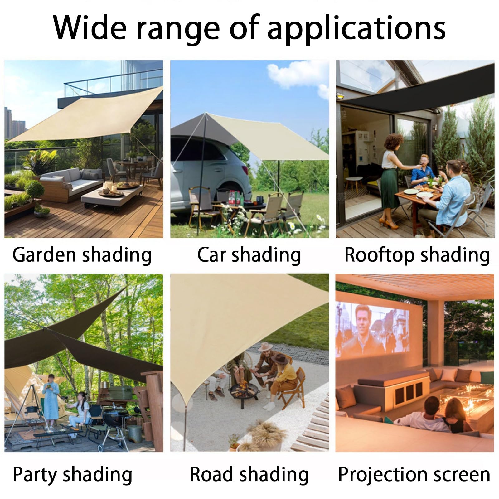 Toldo para coche con ventosas, lona impermeable UV50+ para SUV, camión, camping, múltiples modos de configuración para actividades al aire libre y hamaca, mochilero