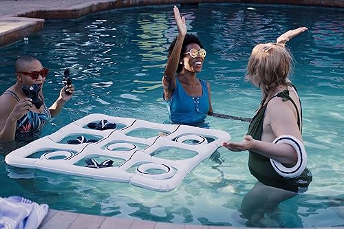 Miniatura 3 de Coconut Float Rae Dunn Tic-Tac-Toe Floating Game - Inflatable 11 Piece Floating Tic-Tac-Toe Game - Durable Long-Lasting Outdoor Toy for Family