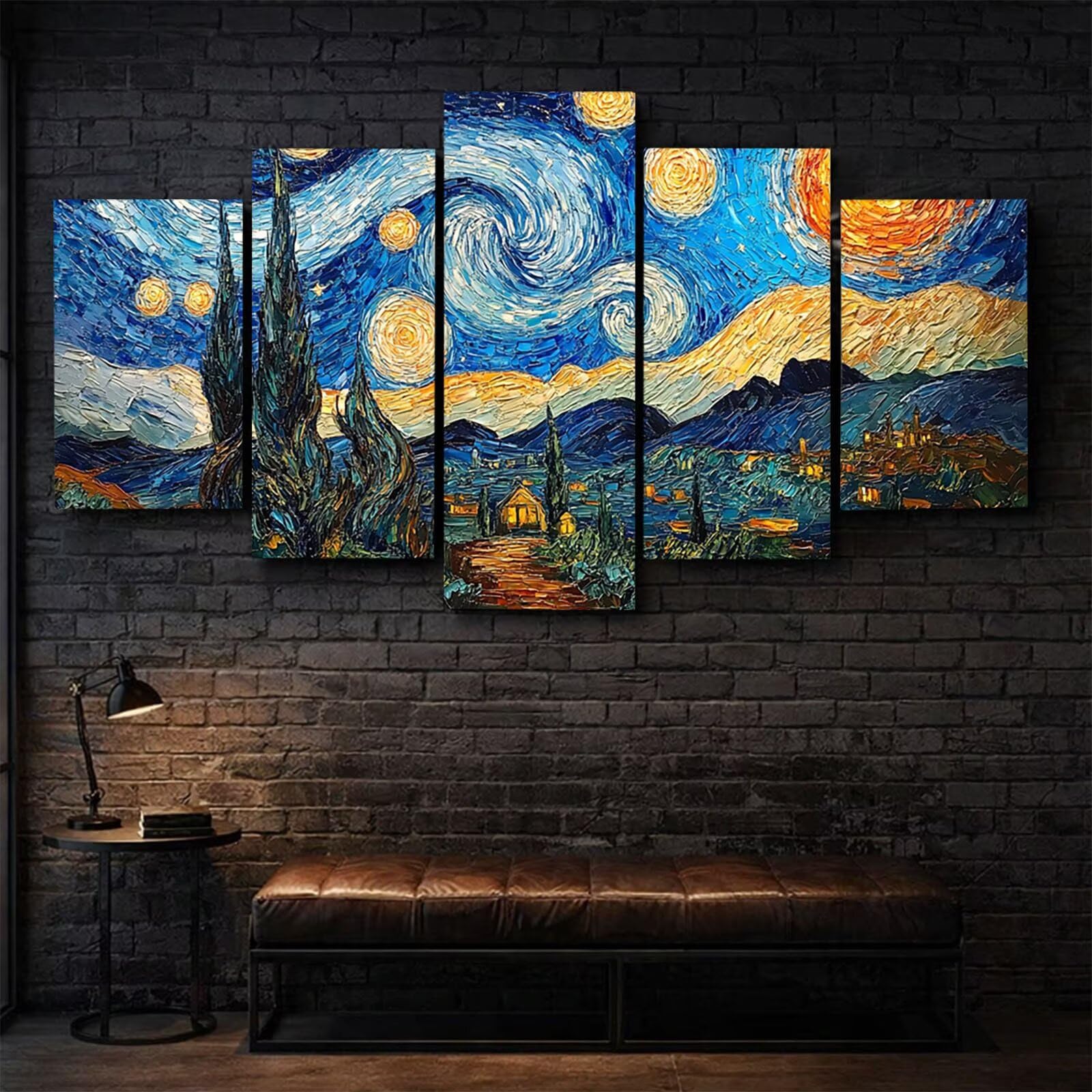 5 Pack Leuchtend Malen Nach Zahlen Erwachsene Abstrakt YCBZ-0127 | DIY Set Erwachsene mit Pinselset Acrylfarben Set Fünf Leinwand zum Bemalen Abstrakt für Deko Wohnzimmer Geschenke für Frauen