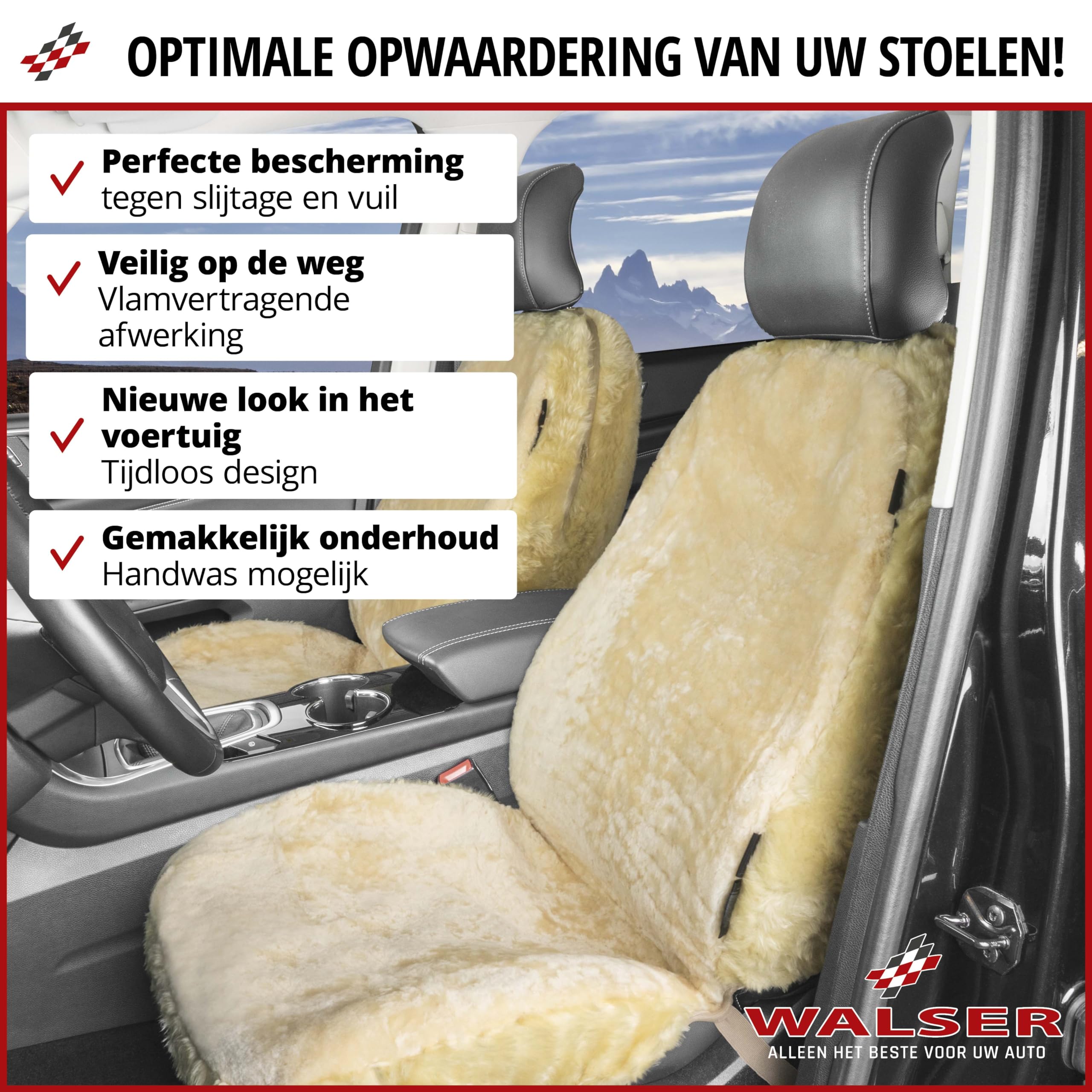 Stoelhoes schapenvacht antraciet | - Autostoelhoes