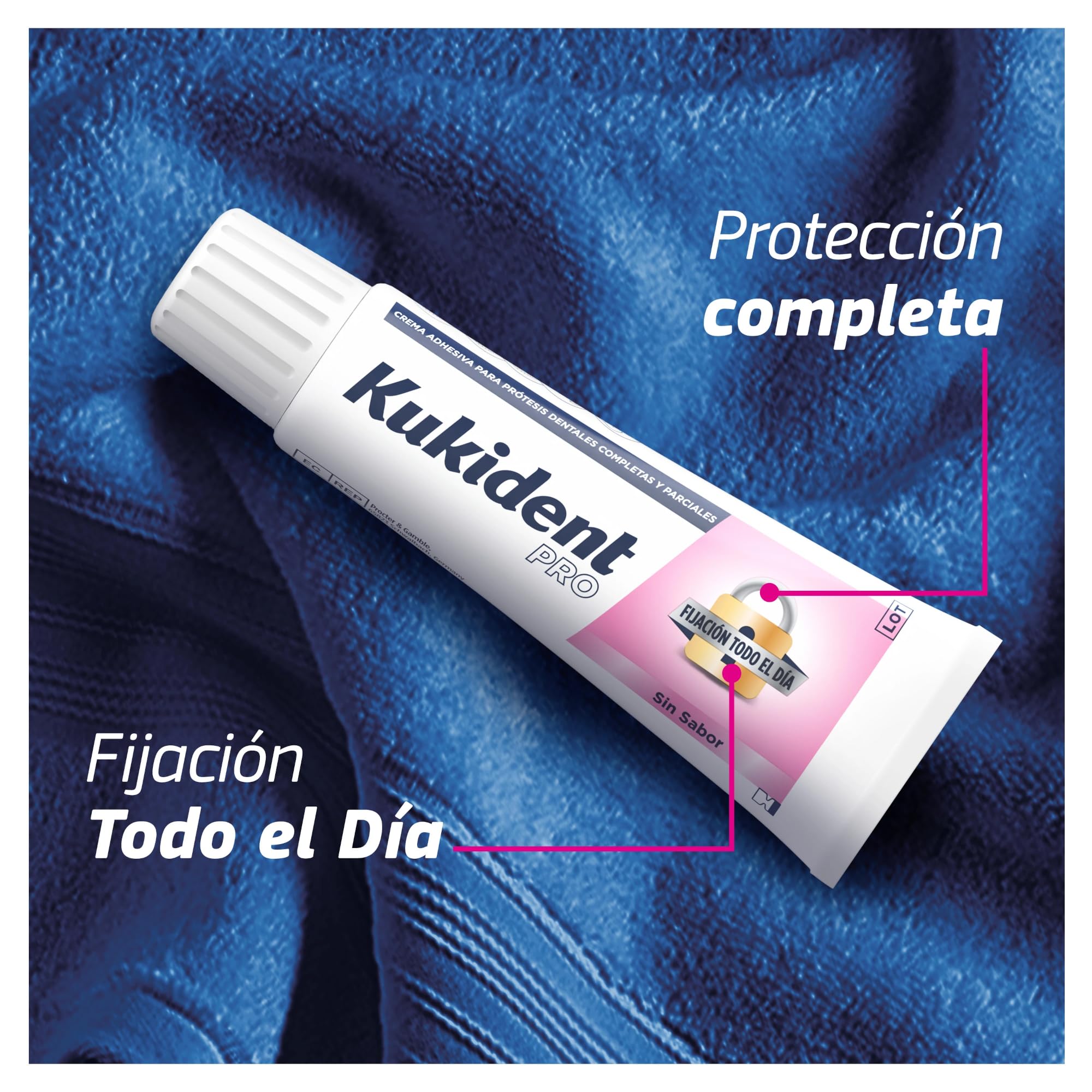 Kukident Pro Complete Crema Adhesiva para prótesis dentales, Neutro, Pack de 3