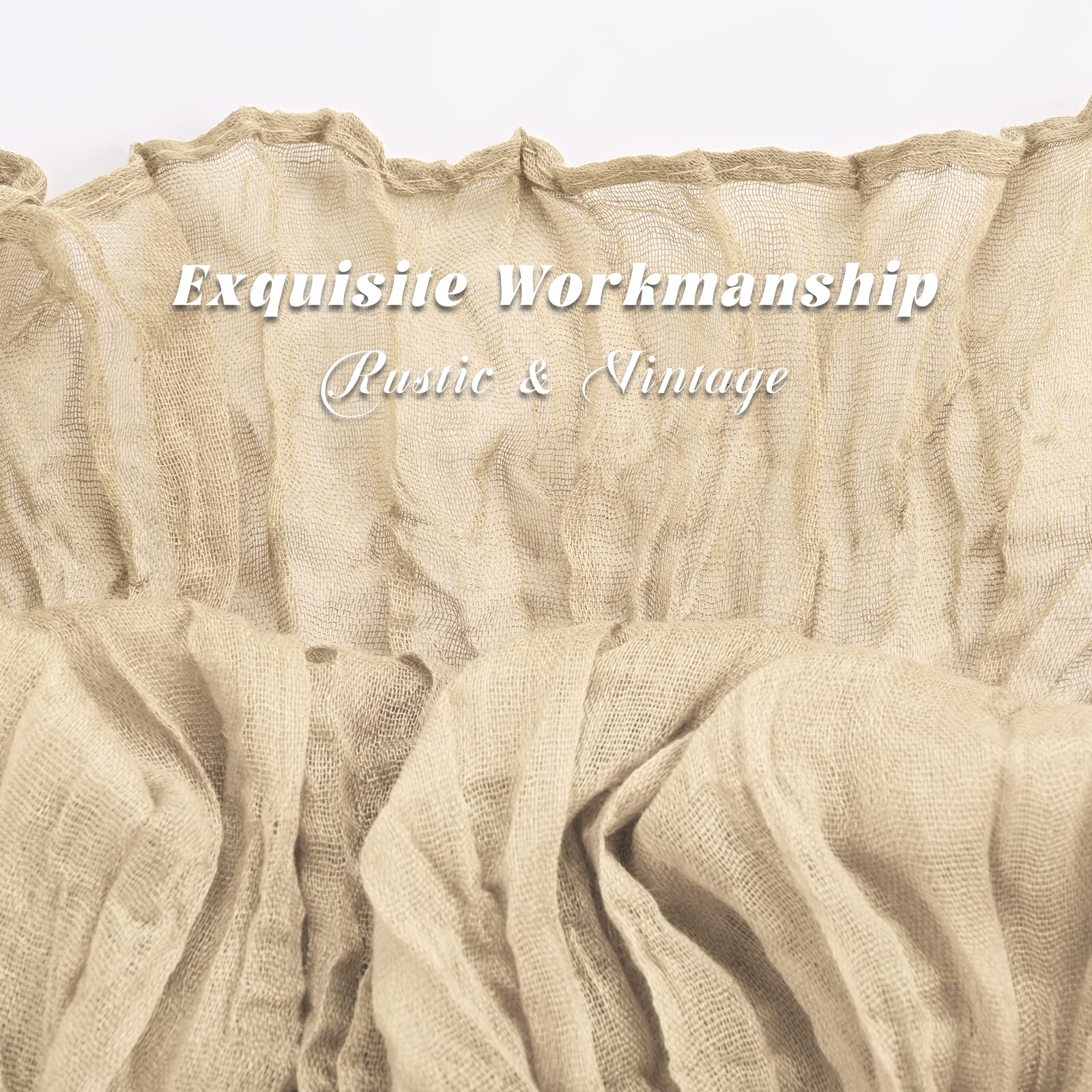 LINXTAR Chemin De Table En étamine, Ivoire, 4,3 M - Style