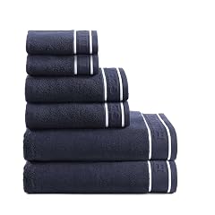Tommy Hilfiger - Bathroom Towel Set Ultra-Soft Quick-Dry 100 Cotton with Zero Twist 600 GSM Plush Bath Towels