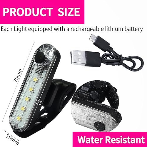 Miniatura 3 de Paquete de 4 luces LED para barco, kit de luces de navegación LED para kayak de barco, luces de popa, funciona con pilas, luces LED recargables, luz