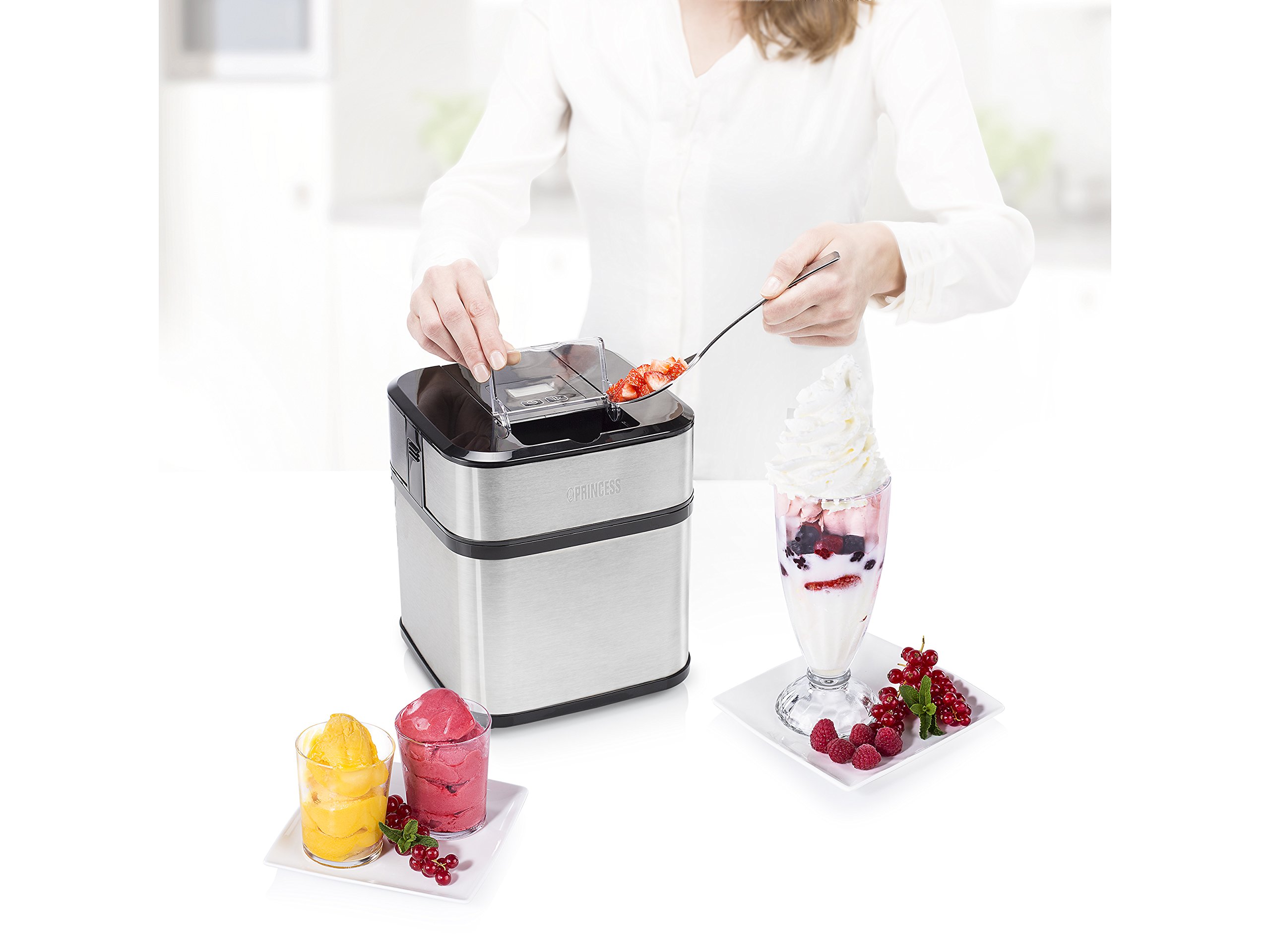 Princess Sorbetière 282605-1,5 L - Minuterie numérique - Fenêtre de remplissage - Nombreuses possibilités