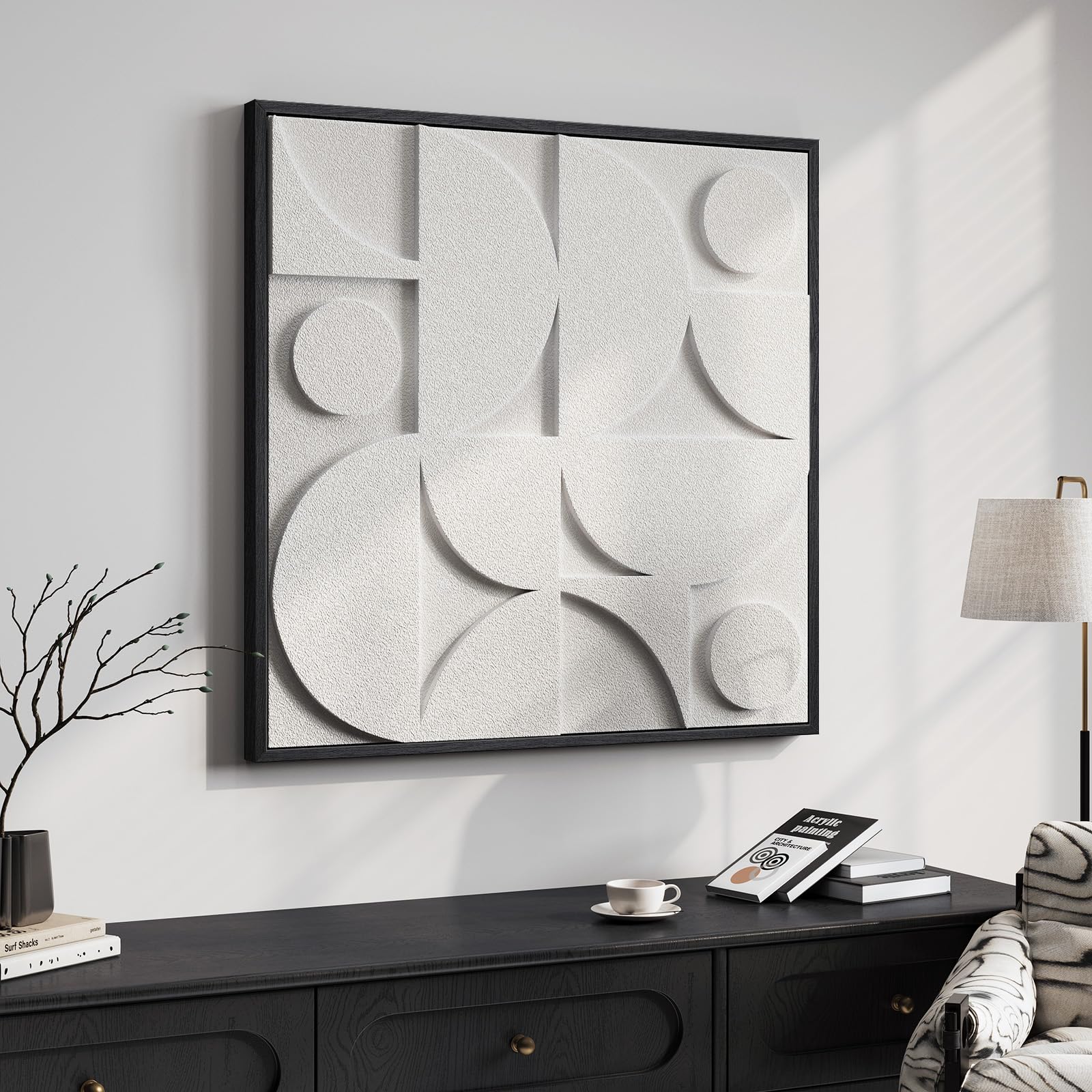 Photo 1 of Cuspin 3D Textured Abstract Wall Art, Modern Square Artwork for Walls