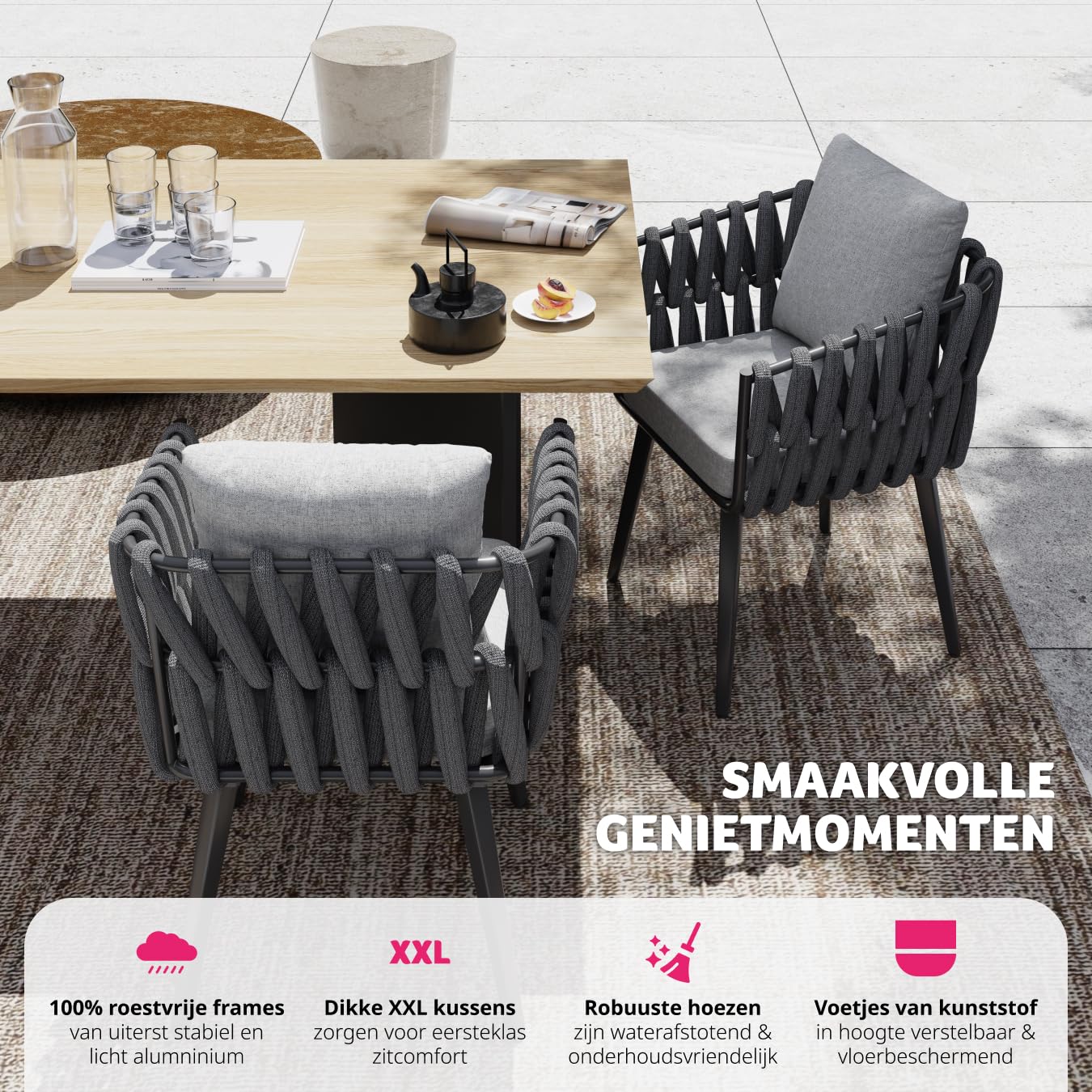 Te Velde tuinmeubelen palazzo aluminium tuinstoel verstelbaar - Te Velde Te Velde tuinmeubelen palazzo aluminium tuinstoel verstelbaar - Te Velde