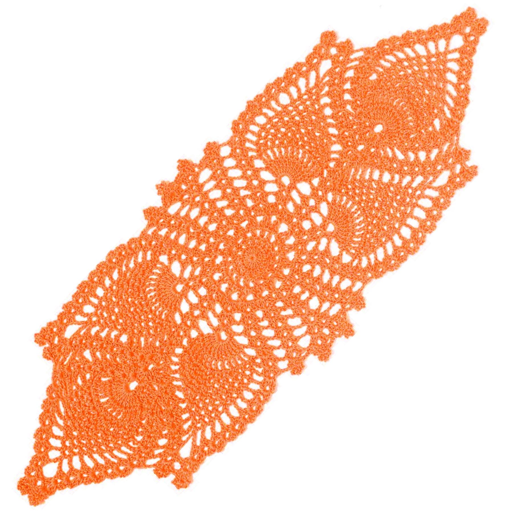 BIBITIME 7 in x 21 in Crochet Lace Table Doilies Eyes Flower Doily Kitchen Vase Place Mats,Pack of 1PC,Orange