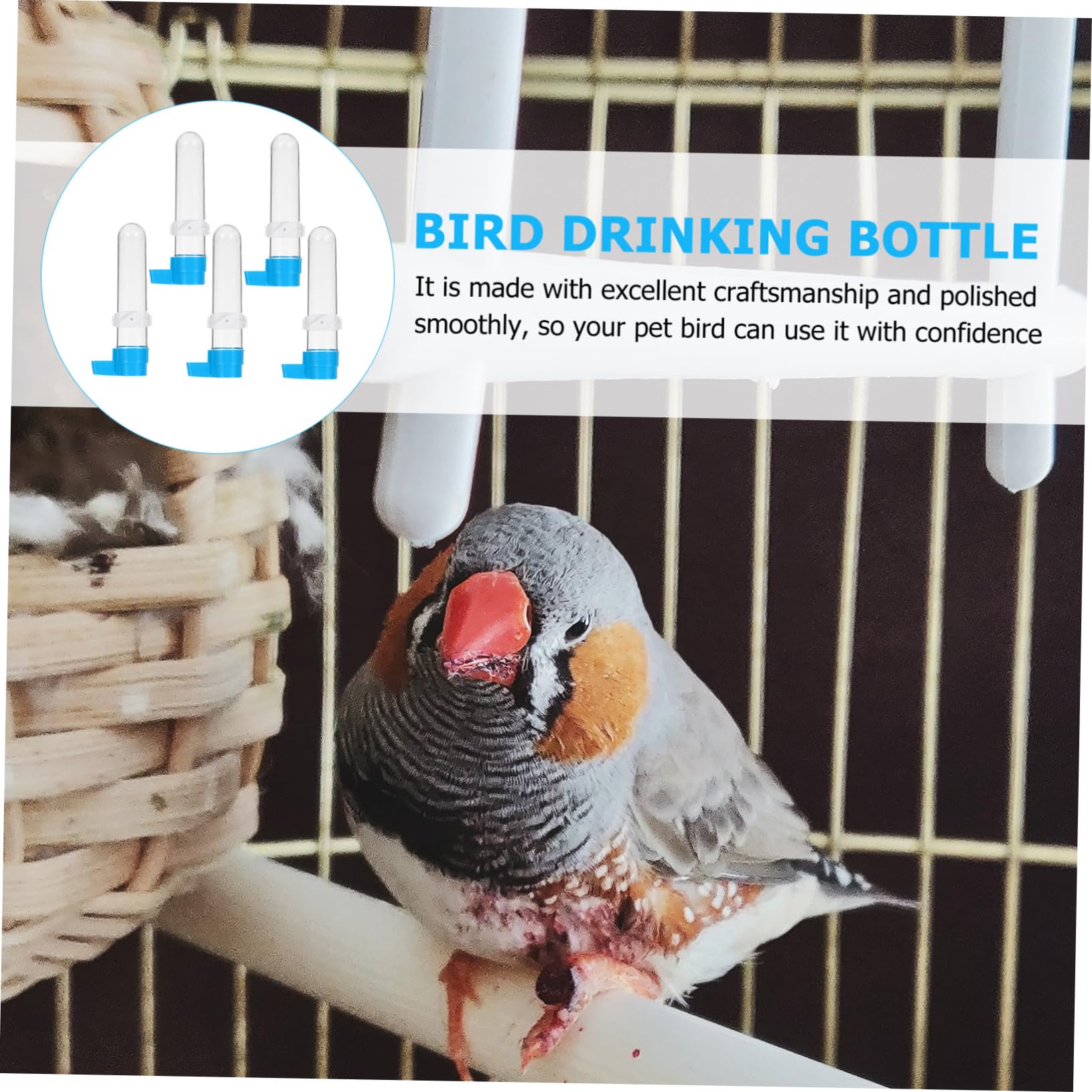 Toddmomy 10piezas Bebedero Automático para Pájaros De Botella Plástica para Alimentación De Dispositivo De Agua para Aves Accesorios De Jaula para Periquitos y