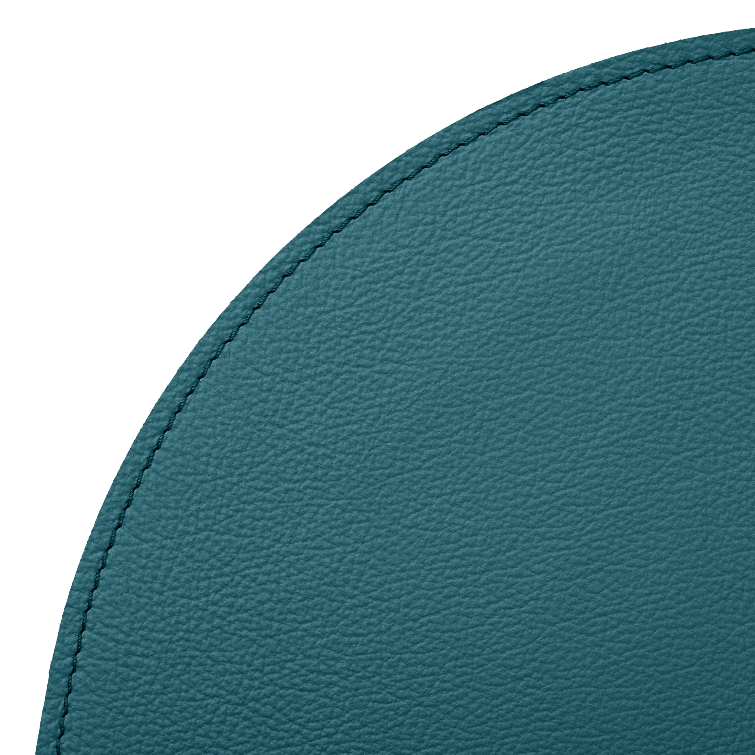 Eglooh - Apollo - Runde Schreibtischunterlage aus echtem Leder Türkisgrün Blau cm 60x60 - Handwerkliche Nähte und rutschfester Boden - Made in Italy
