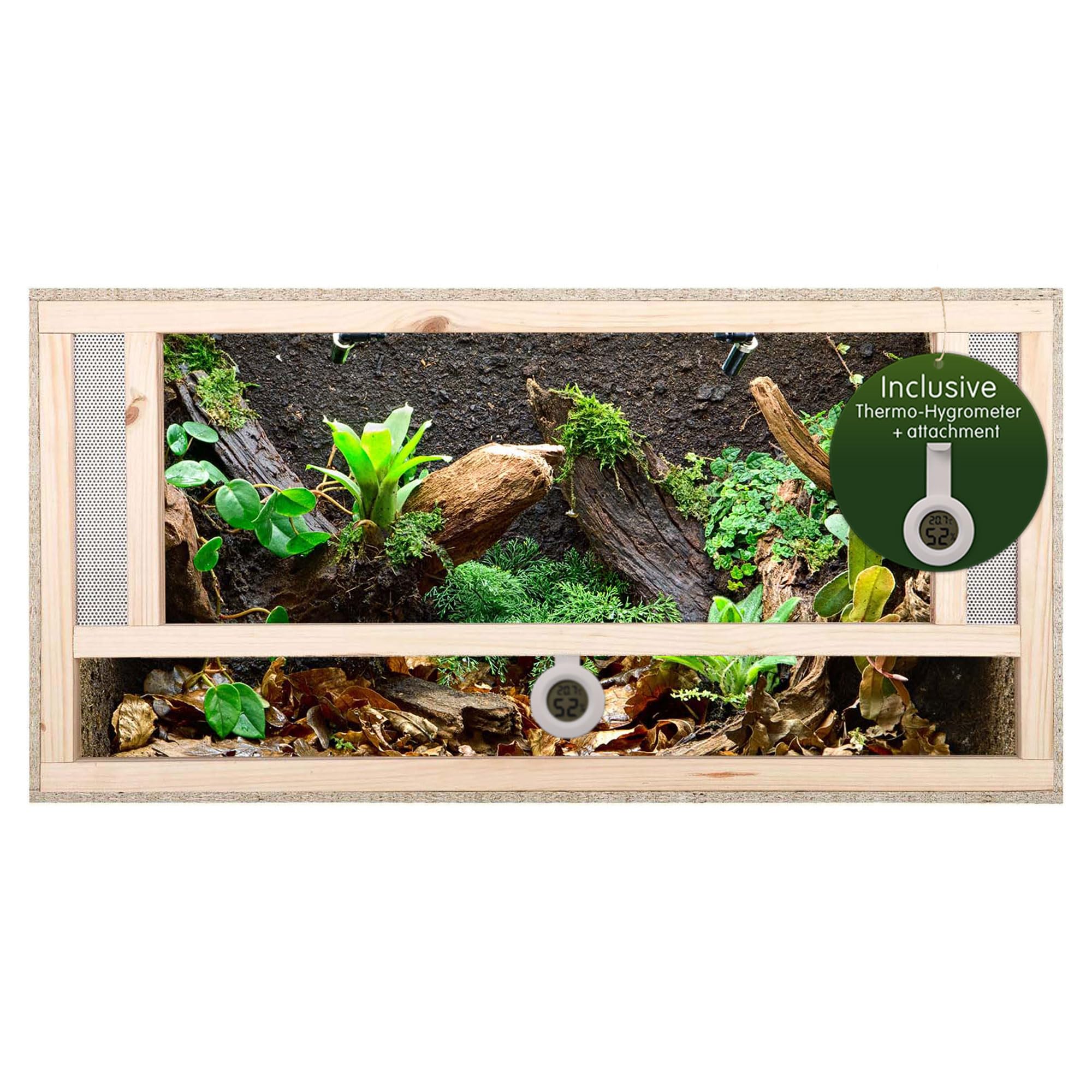 REPITERRA Terrarium Reptiles & Batraciens En Bois OSB, Facile à Monter avec Aération sur la Face Avant - 80x40x40cm