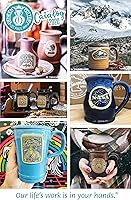 Vista 3 de HONEY BEAR KITCHEN Handmade Tall Belly Stoneware Mug (Chocolate w/Cinnamon White Marble Glaze, 14 oz)