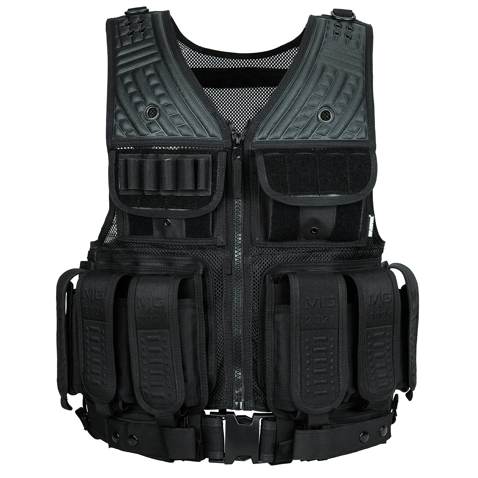 MGFLASHFORCE Lightweight Modular Law Enforcement Tactical Vest Adjustable Assault Vest Combat Training Vest