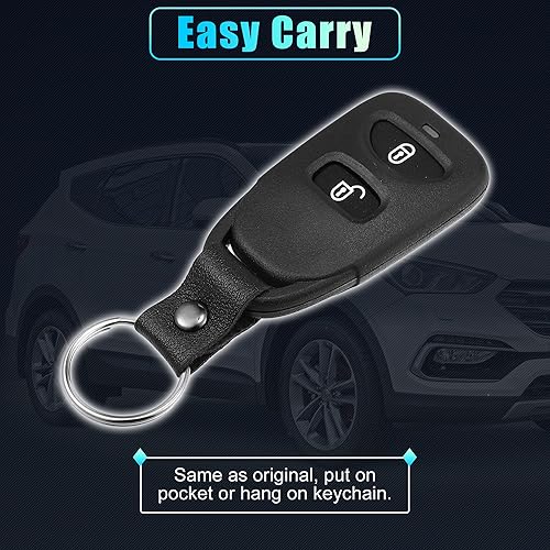 Miniatura 9 de X AUTOHAUX Funda de repuesto para llavero de 3 botones sin llave para Hyundai Tuscon 2005-2016 para Kia sin chip, color negro