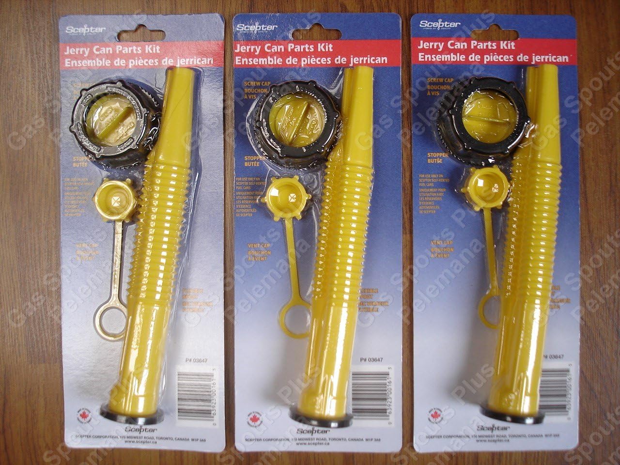 3 SCEPTER SPOUT KITS 03647 Gas Can Parts 4 PCS SPOUTS/SCREW CAP COLLAR