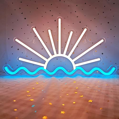 Sunrise Sunset Neon Sign Dimmable Beach Sun Wave Neon Sign