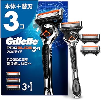 Amazon.co.jp: Gillette ジレット 髭剃り 本体 替刃 3個 カミソリ 剃刀