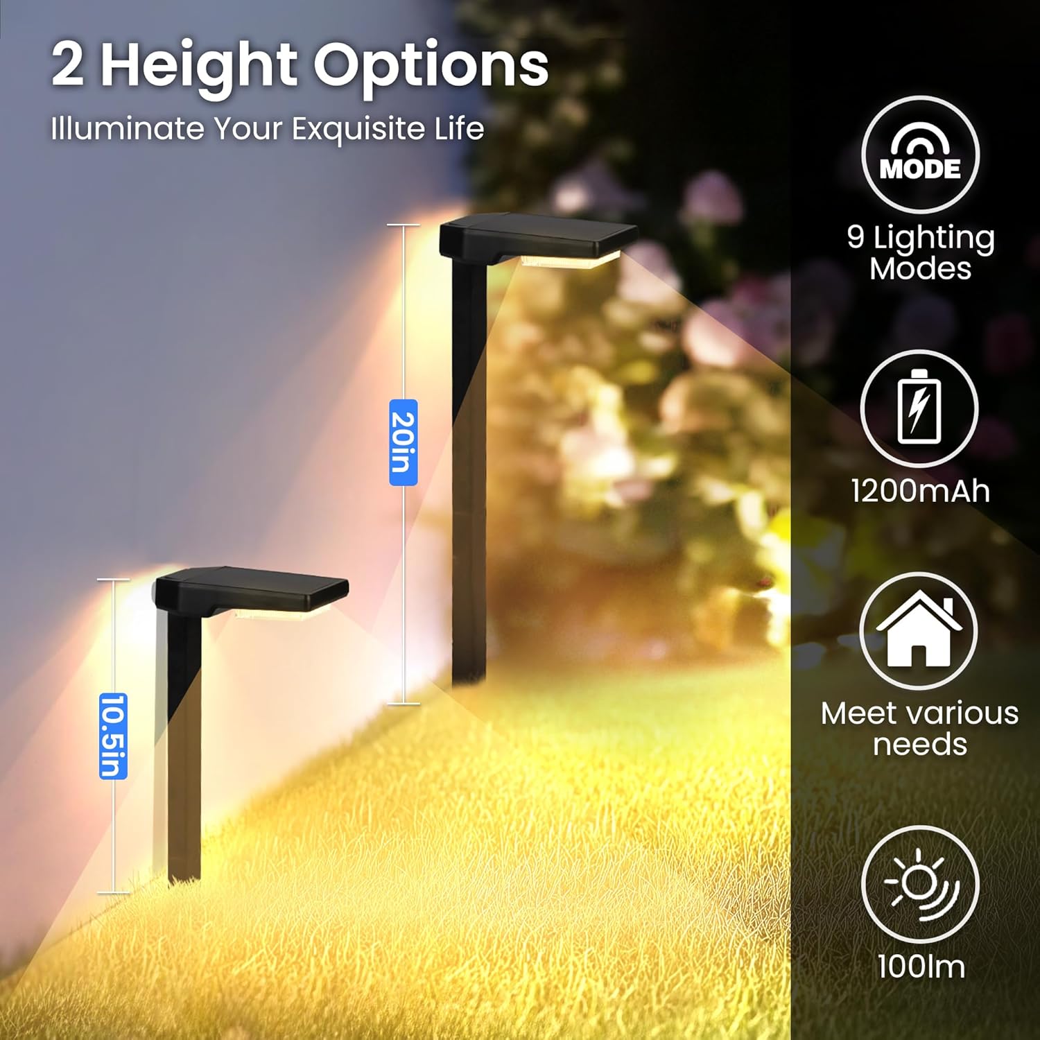 6 Pack Color Changing & Sync Smart Solar Pathway Lights, Solar Lights Outdoor Waterproof, 9 Modes (Warm White/Cool White/RGB) Landscape Lighting for Driveway, Walkway, Garden, Yard, Patio