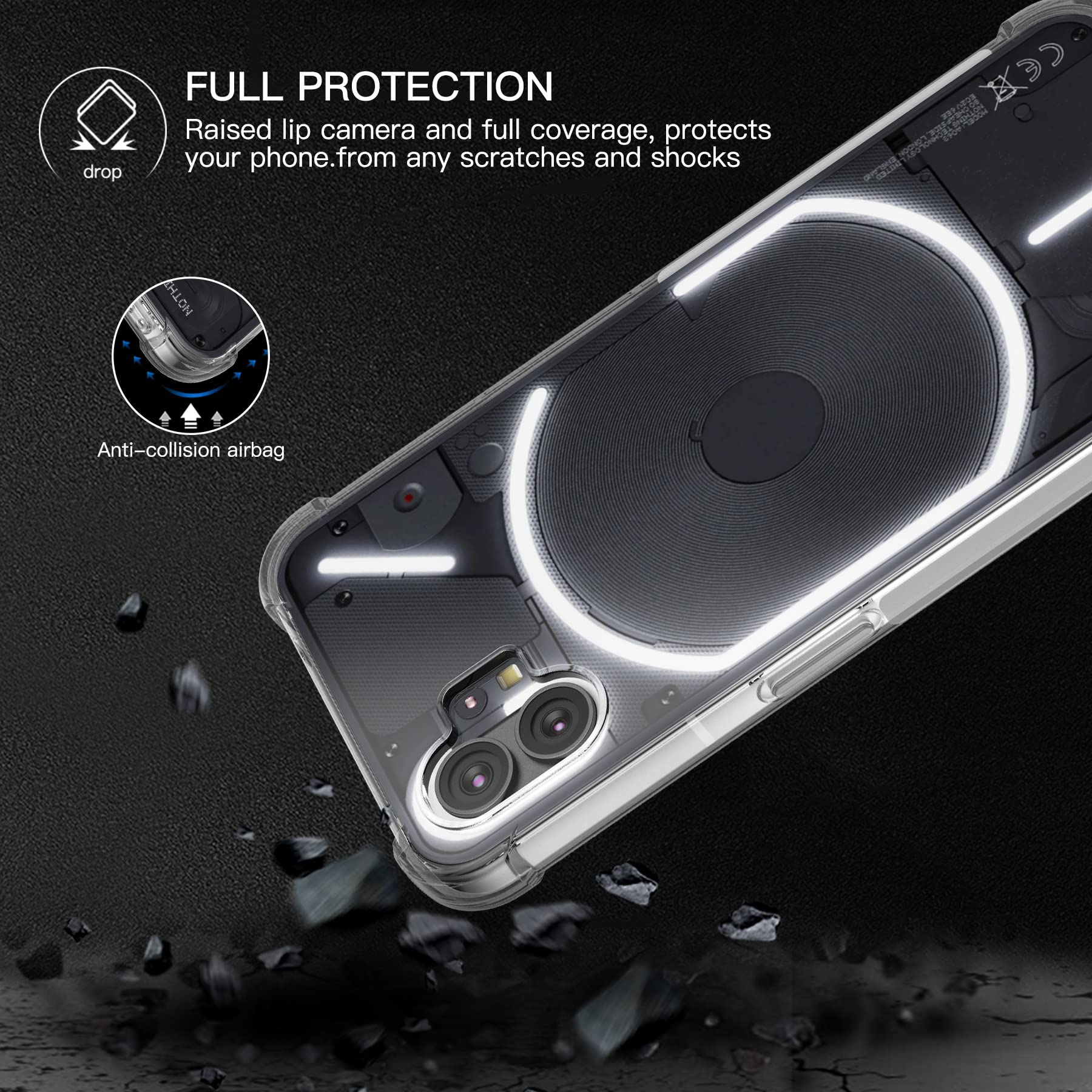 Amazon.co.jp: Nothing Phone（1）用ケース クリア TPU 全透明 Nothing