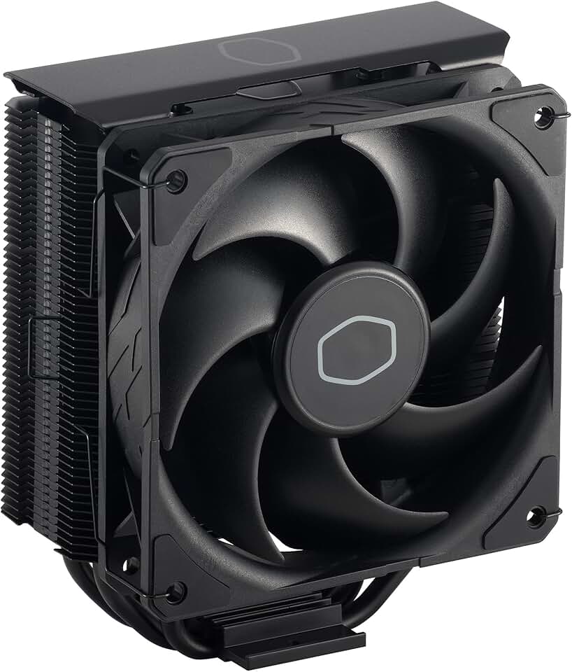 Cooler Master Hyper 212 Black CPU Air Cooler, SickleFlow 120 Edge PWM Fan, Tampa superior de alumínio, 4 tubos de calor de cobre, 152 mm de altura, AMD Ryzen AM5|AM4, Intel LGA 1851|1700|1200 Brackets