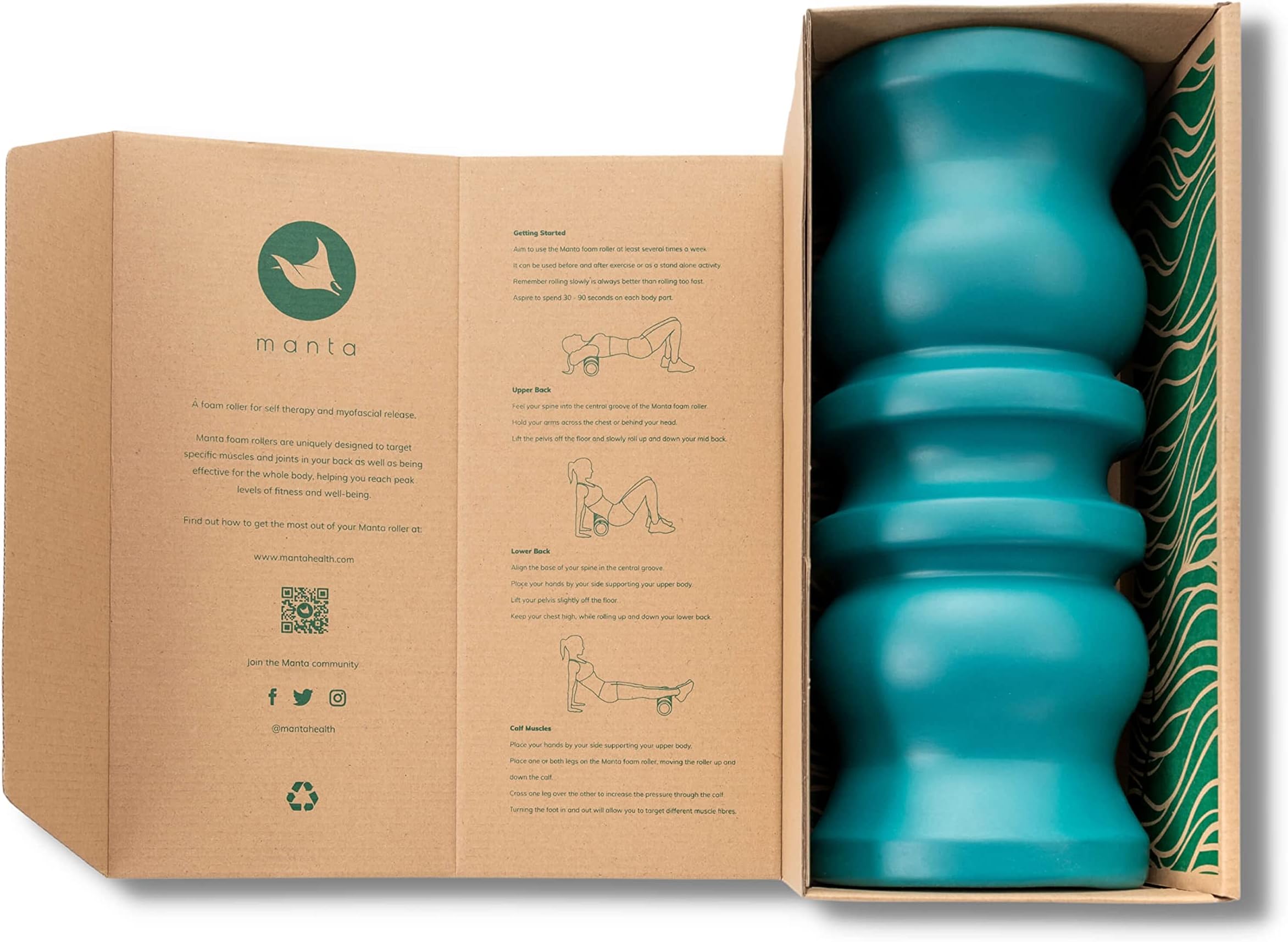 Foam Roller - Firm Massage Roller for Strong Deep Tissue Massage - Treat Upper & Lower Back - Improve Spinal Health - Treat Muscle Tension - Reduce Trigger Points - Designed by an Osteopath (Firm)