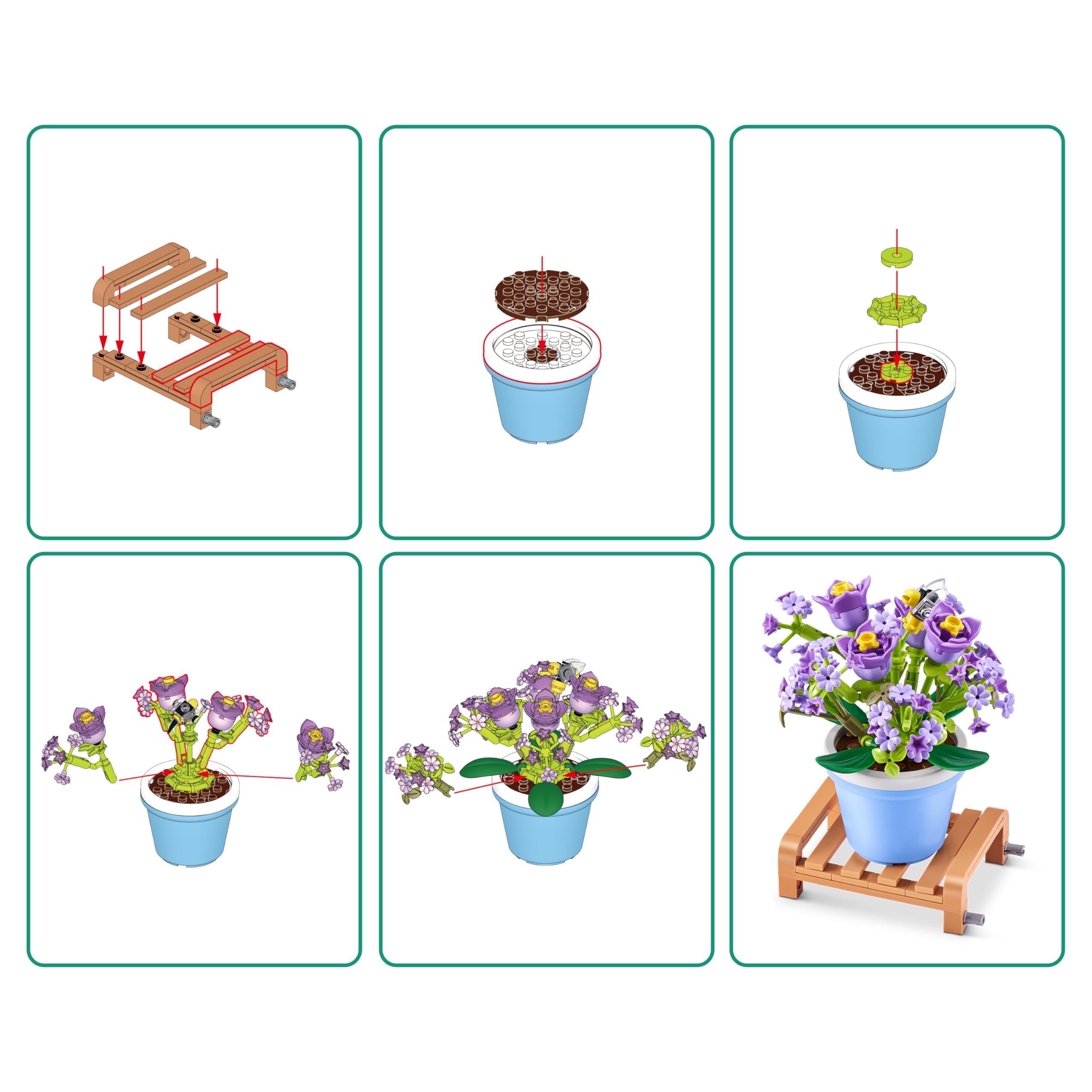 MAX Premium rośliny doniczkowe, kolekcja cegieł budowlanych (do 233 sztuk, 6 do kolekcjonowania) (Gypsophila Paniculata, 1 kapsułka)
