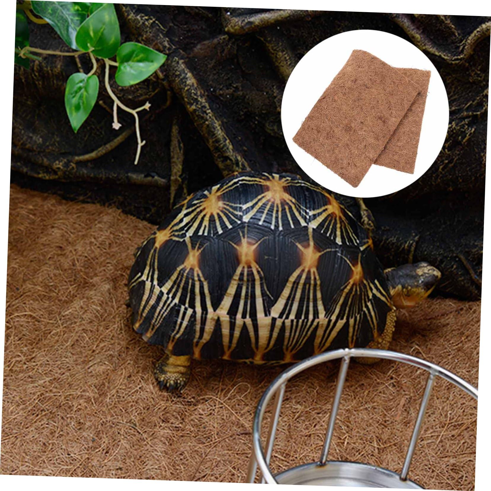 Sosoport Reptilienmatte für Bartagamen Terrarien mit Rutschfester Oberfläche als Bodengrund und Terrarienauskleidung 4 Stück aus Natürlichen Kokosfasern
