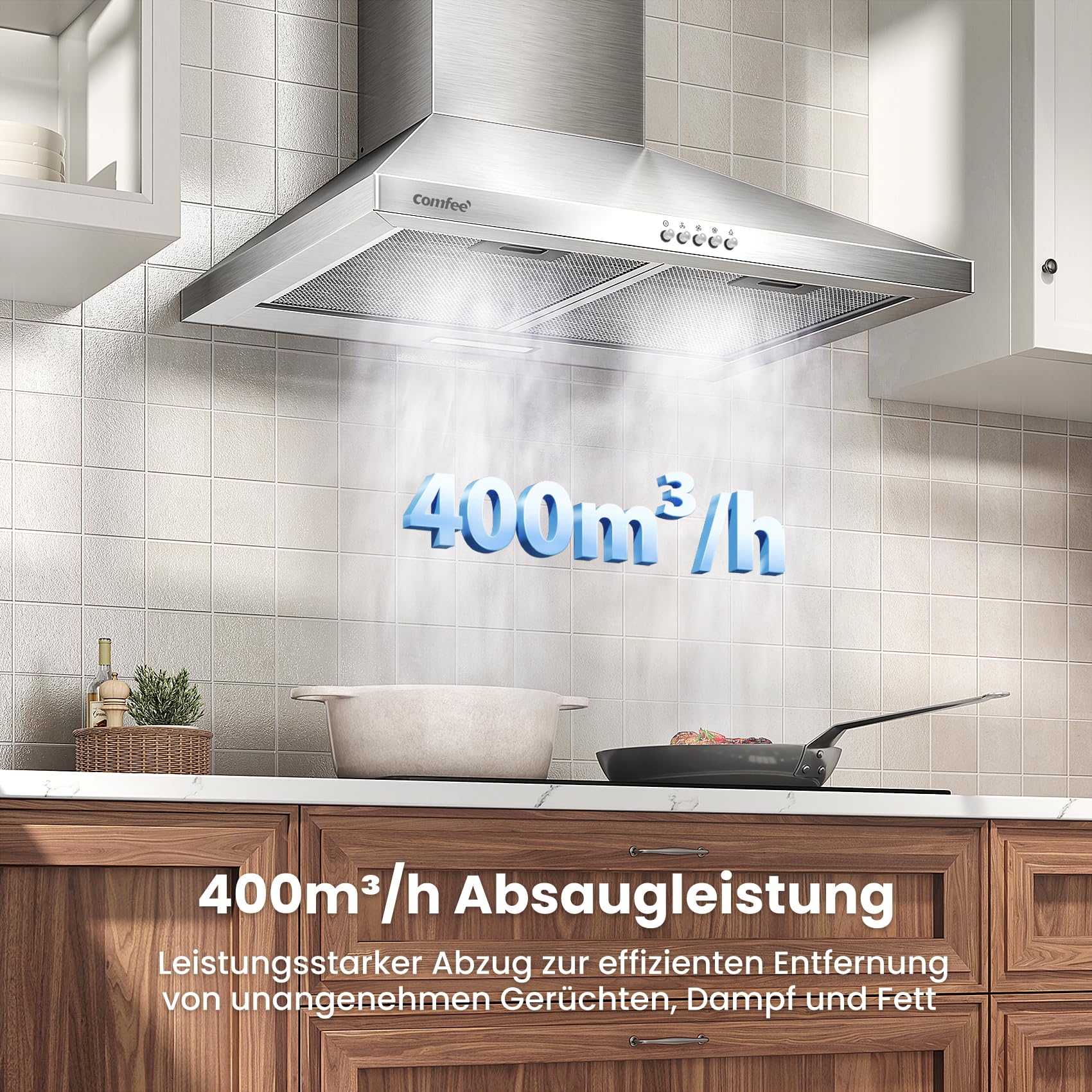 CIARRA inbouw afzuigkap motormodule 52 cm 300 m³/u luchtafvoer inbouw motorkap VMS5913D
