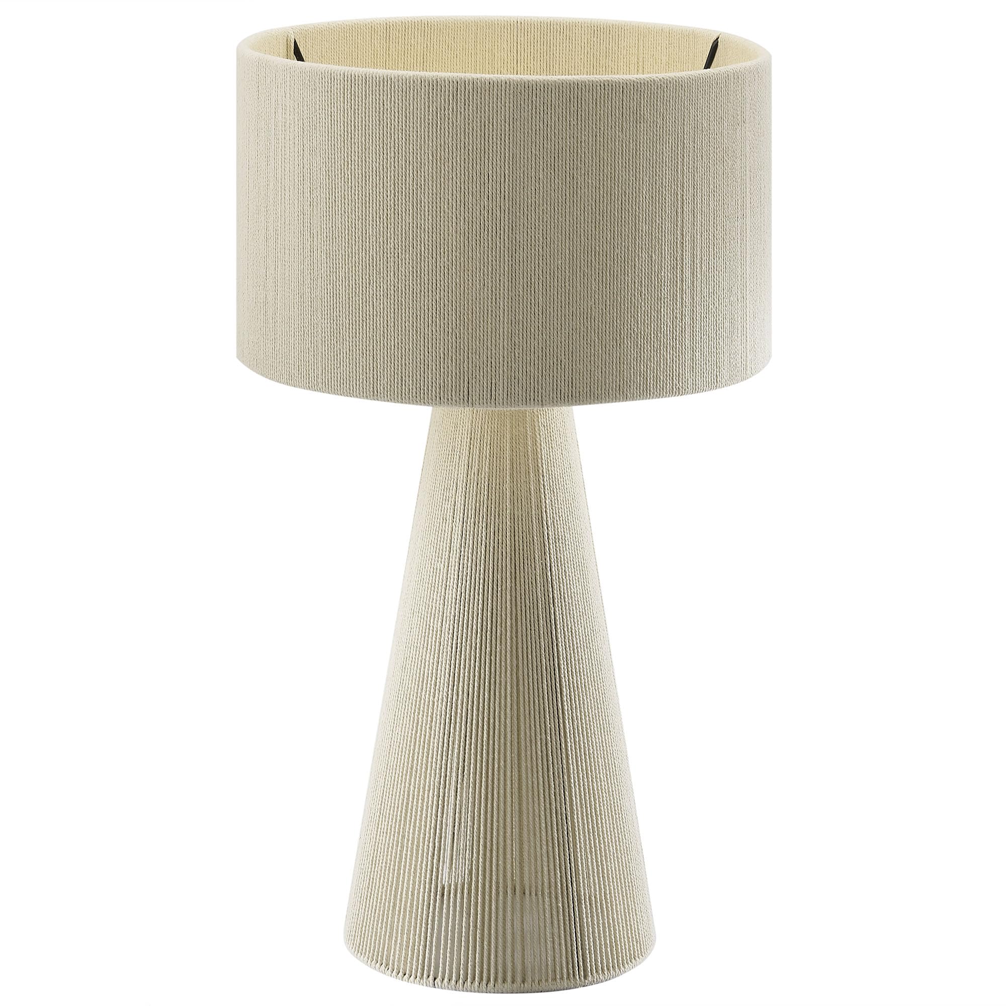 Modway Gia Vintage Modern Cotton Thread Table Lamp in Natural