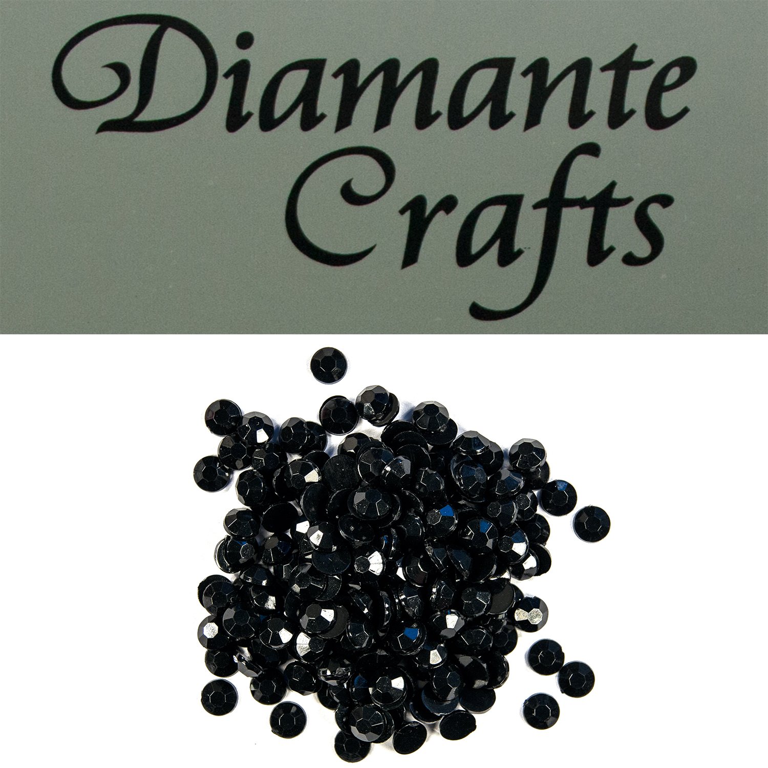 Diamante Crafts Black 200 X 6Mm Colours Diamante Loose Round Flat Back Rhinestone Craft Gems Created Exclusively
