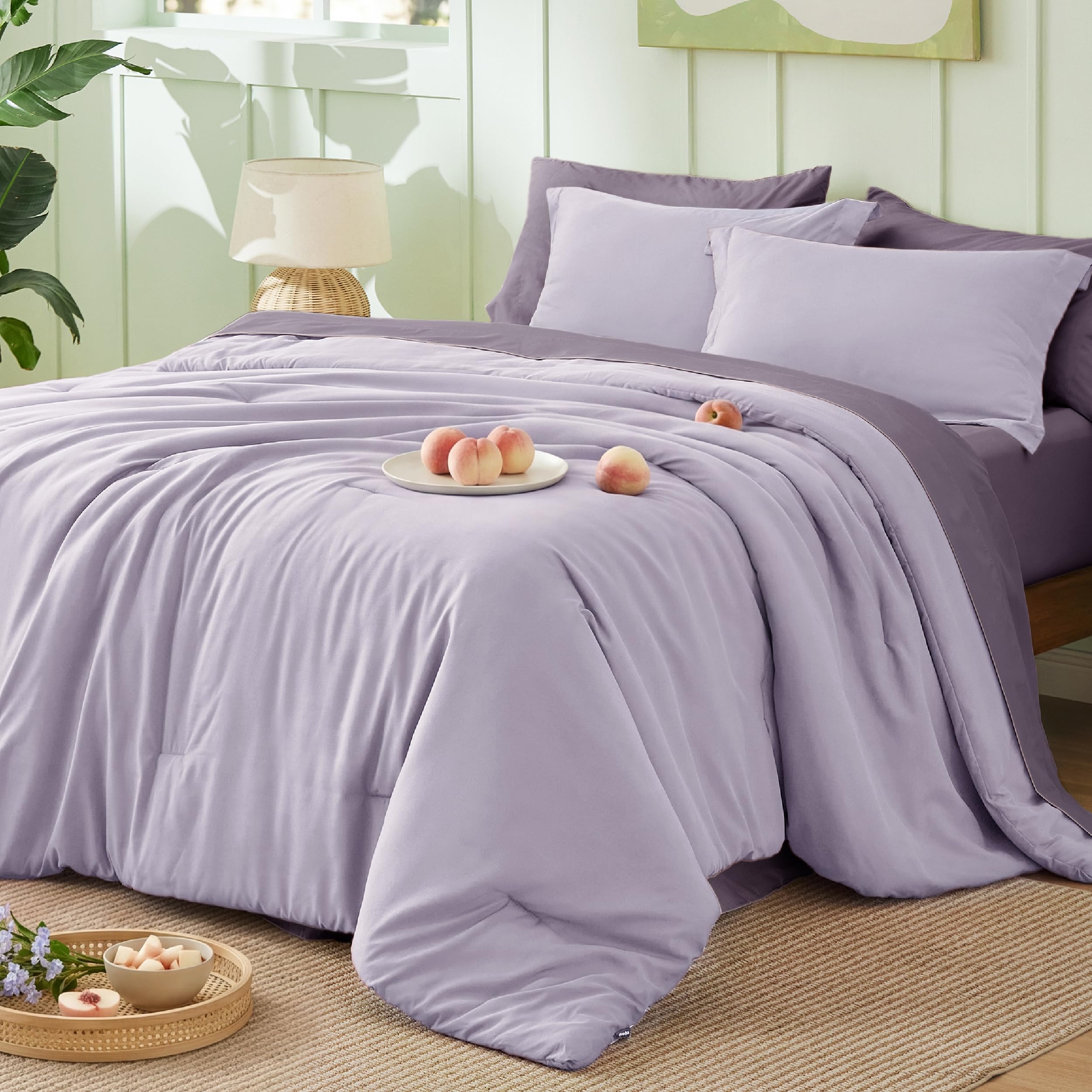 Photo 1 of Bedsure King Comforter Set Lavender/Grayish Purple