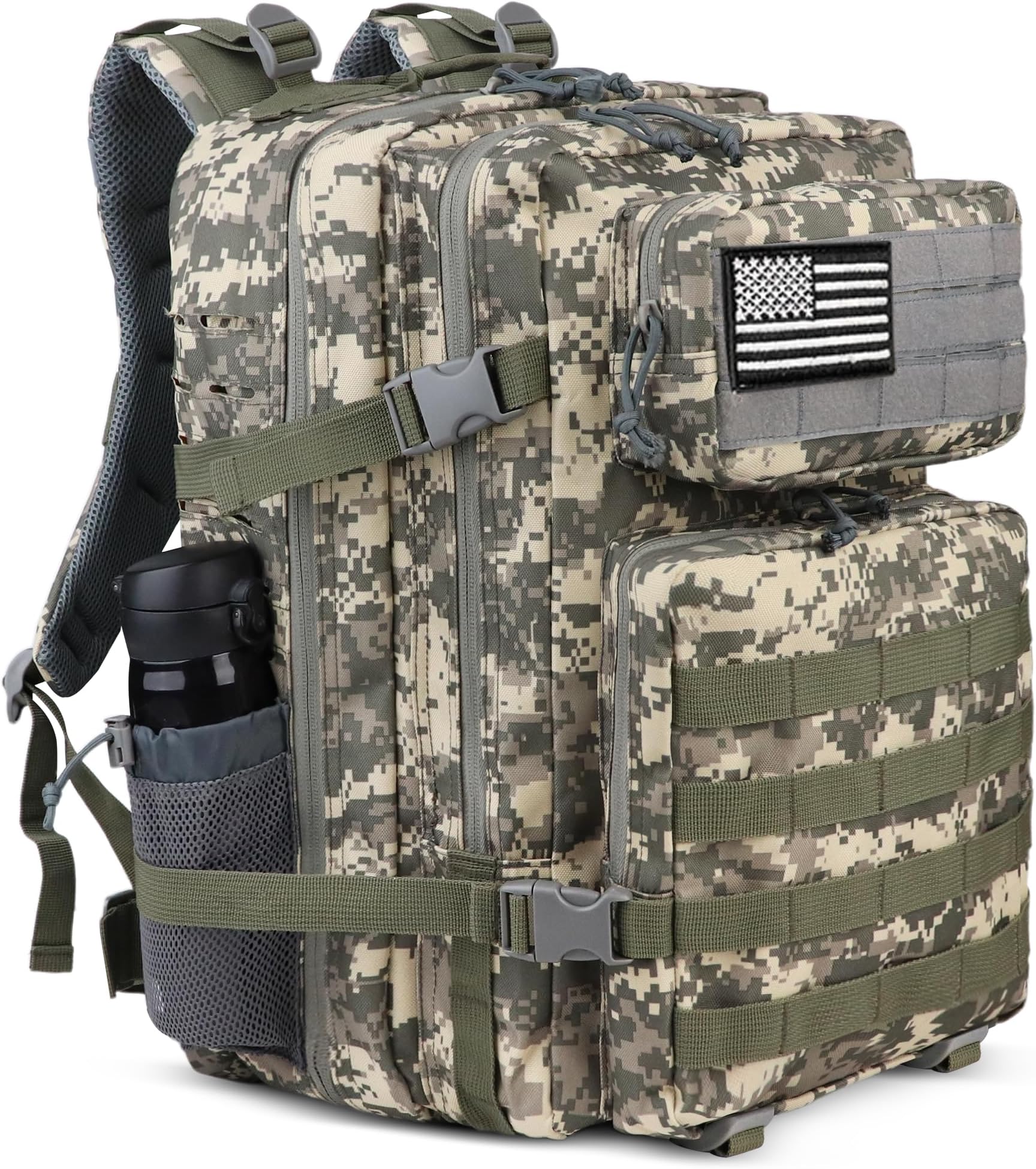 Militr Rucksack 45L Rucksack Herren Damen, Wasserdicht Taktischer, Camping-Rucksack, Wanderrucksack, Outdoor Rucksack fr Travel, Schule, Sport, Bushcraft