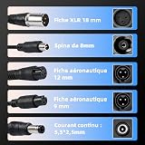Chargeur Trottinette Électrique 42V 2A Universel (5 Connecteurs) – Alimentation pour Batterie Lithium 36V – Compatible avec Xiaomi, Ninebot Segway, Wispeed, Hoverboard et Vélo Électrique - 4