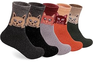 Womens Cute Cartoon Animal Casual Socks Cozy Cat Themed Socks