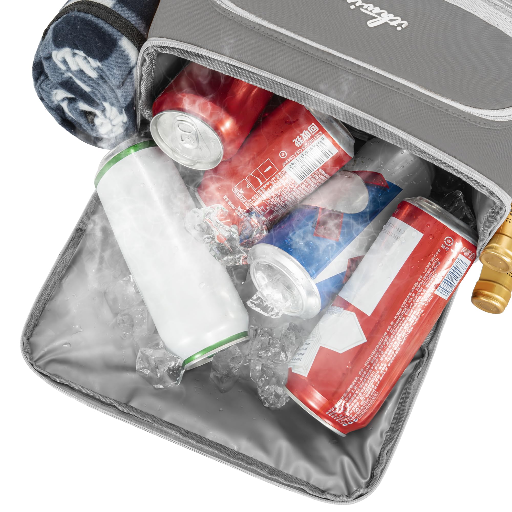 Sac à Dos Isotherme à Double Compartiment – Grande Capacité 30L pour Glacière Souple, Imperméable avec Isolation Thermique Améliorée, Idéal pour Les Pique-Niques et Le Camping(Noir) - 3