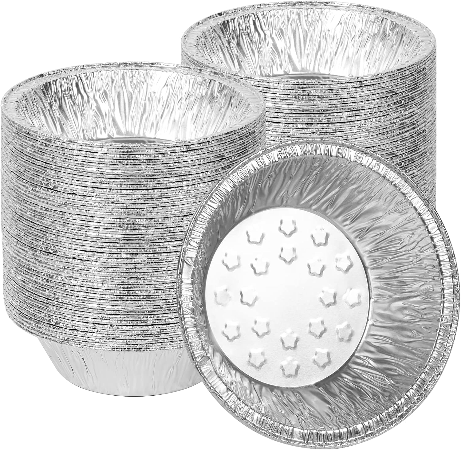 GASPRO 100Pack Aluminum Small Pie Pans, 5Inch Disposable Pot Pie Pans for Homemade