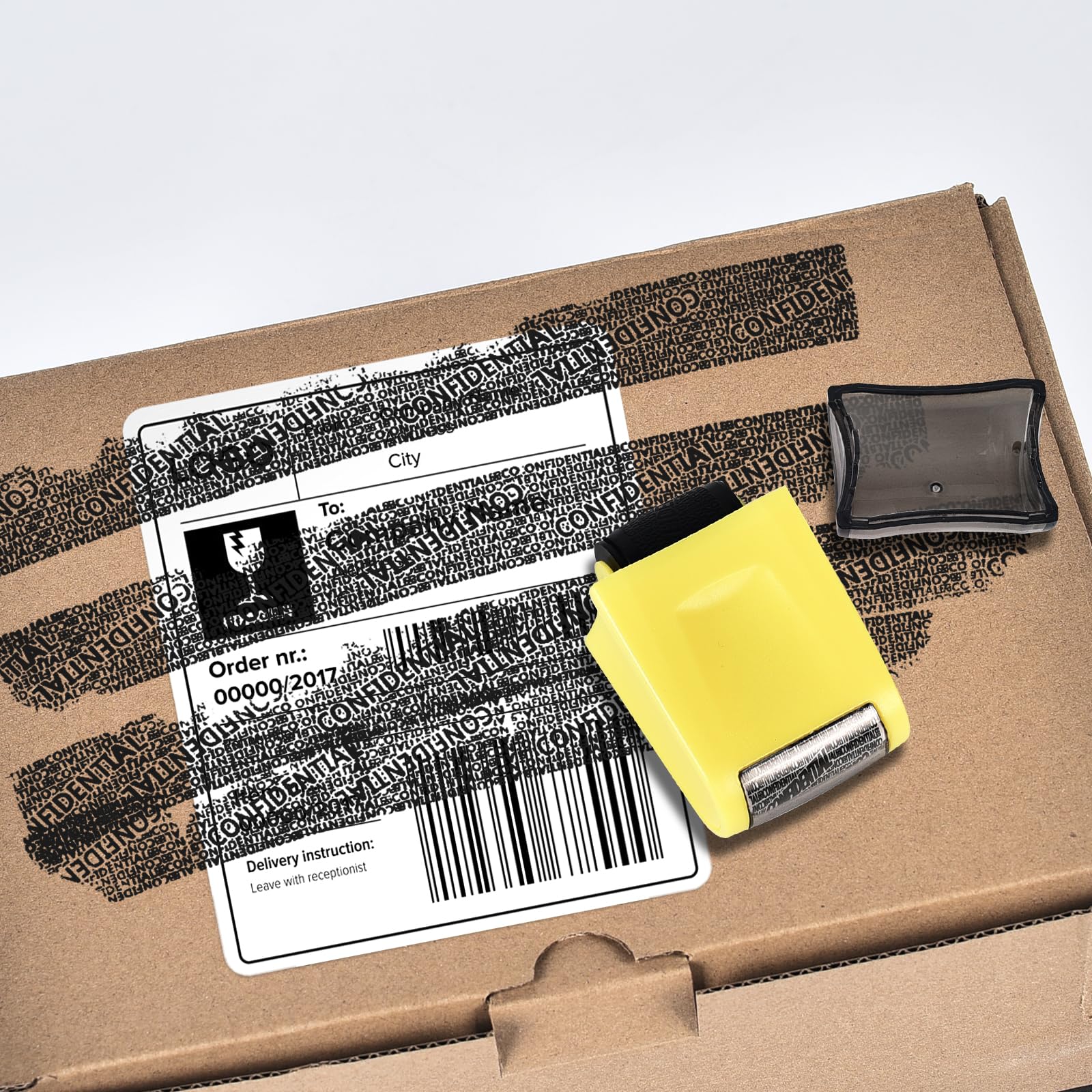 TopHomer Address Blocker Stamp, Roll Stamp for Identity Theft Protection Yellow, 61*38mm - Image 4