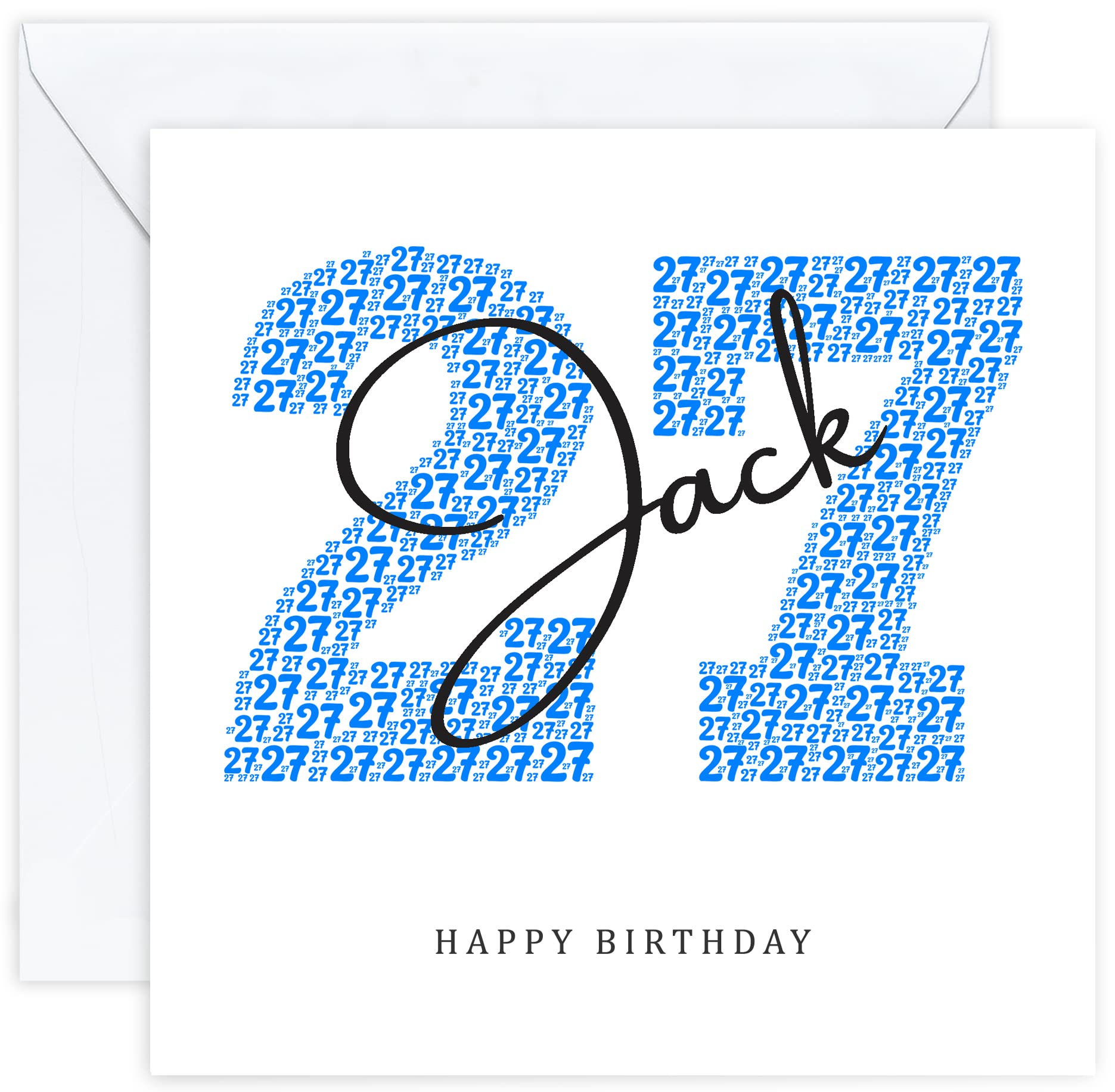 Personalised 27th Birthday Card - Twenty Seventh Birthday Card for Twenty Seven 27 Year Old Men Son Grandson Nephew Brother Him (Age 27)
