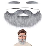 Yan Dream Self Adhesive Men Fake Beard and Eyebrows Set Man Adult Novelty Mustache Costume Facial Hair