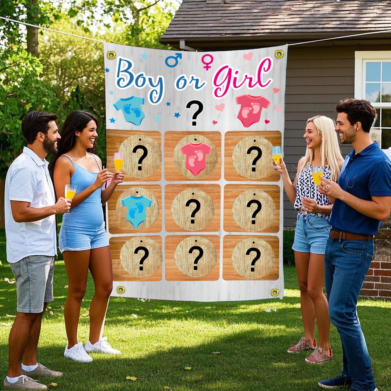 BLOOWIN Gender Reveal Tic Tac Toe – Ideas de revelación de género de