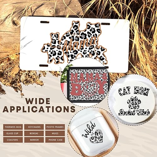 Miniatura 98 de Tintnut Vinilo permanente – 10 hojas de 12 x 10 pulgadas, hojas de vinilo adhesivo permanente de leopardo arcoíris, vinilo adhesivo permanente