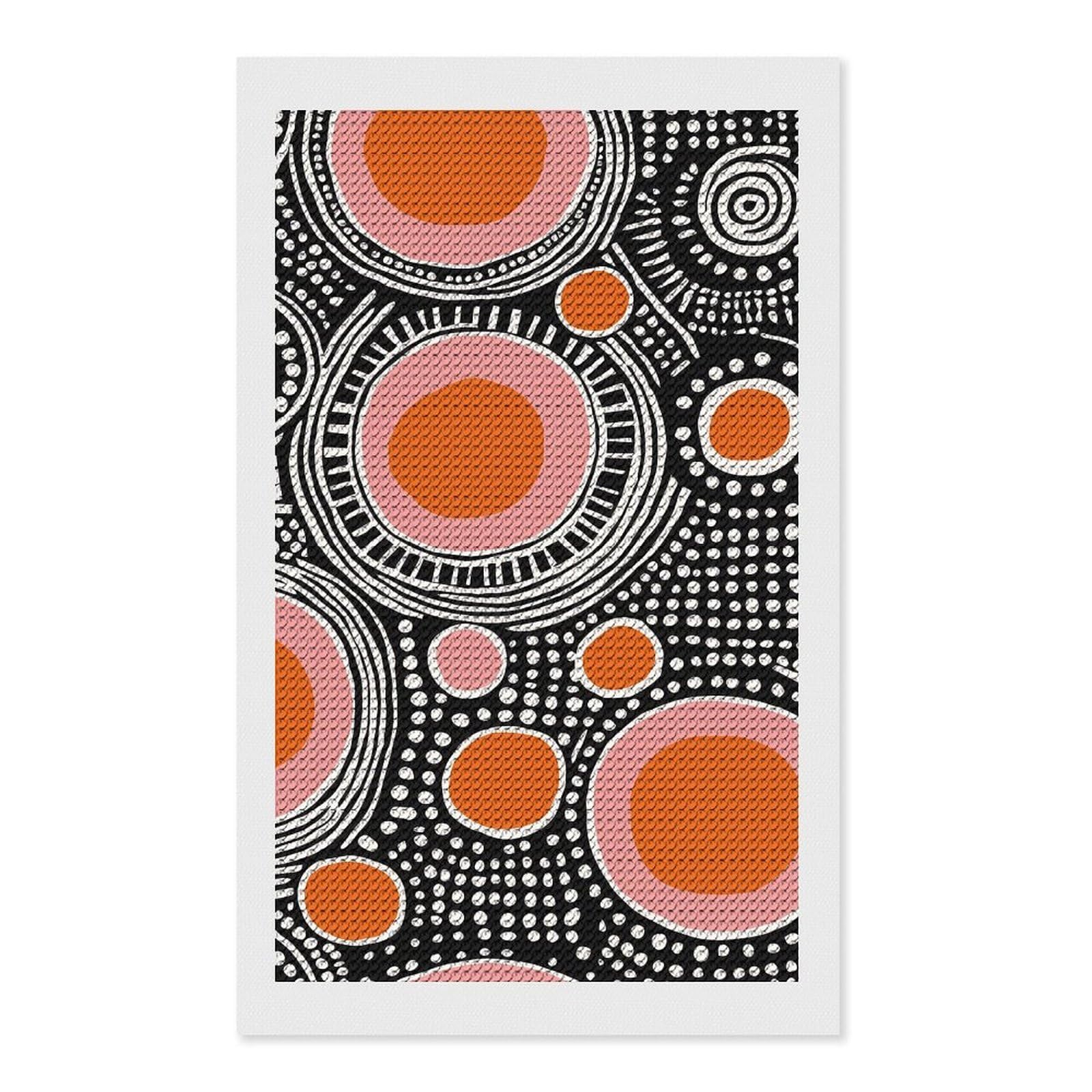 Junmoney Abstract Dots Design Diamond Painting Kit 12"x20", Festive Craft Gift, Bedroom Decor, Full Kit Included, Creative Gift Idea