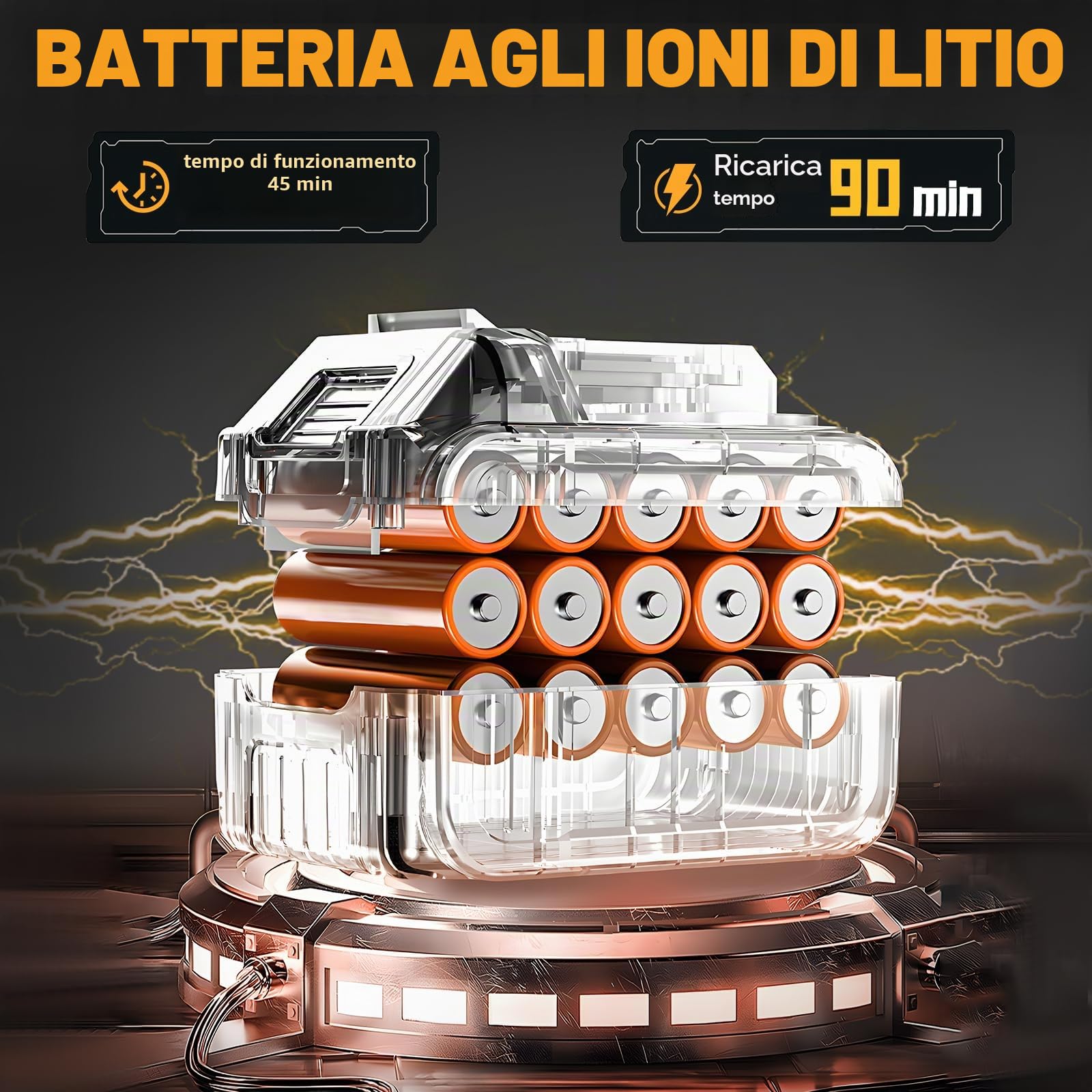 Motosega Telescopica a Batteria, Kit Potatura a Batteria con Asta Telescopica, 2 * 2000mAh Batteries, 6 & 8 Pollici, Max 2.3M, Svettatoio aBatteria Per Potatura Di Alberi Da Giardino