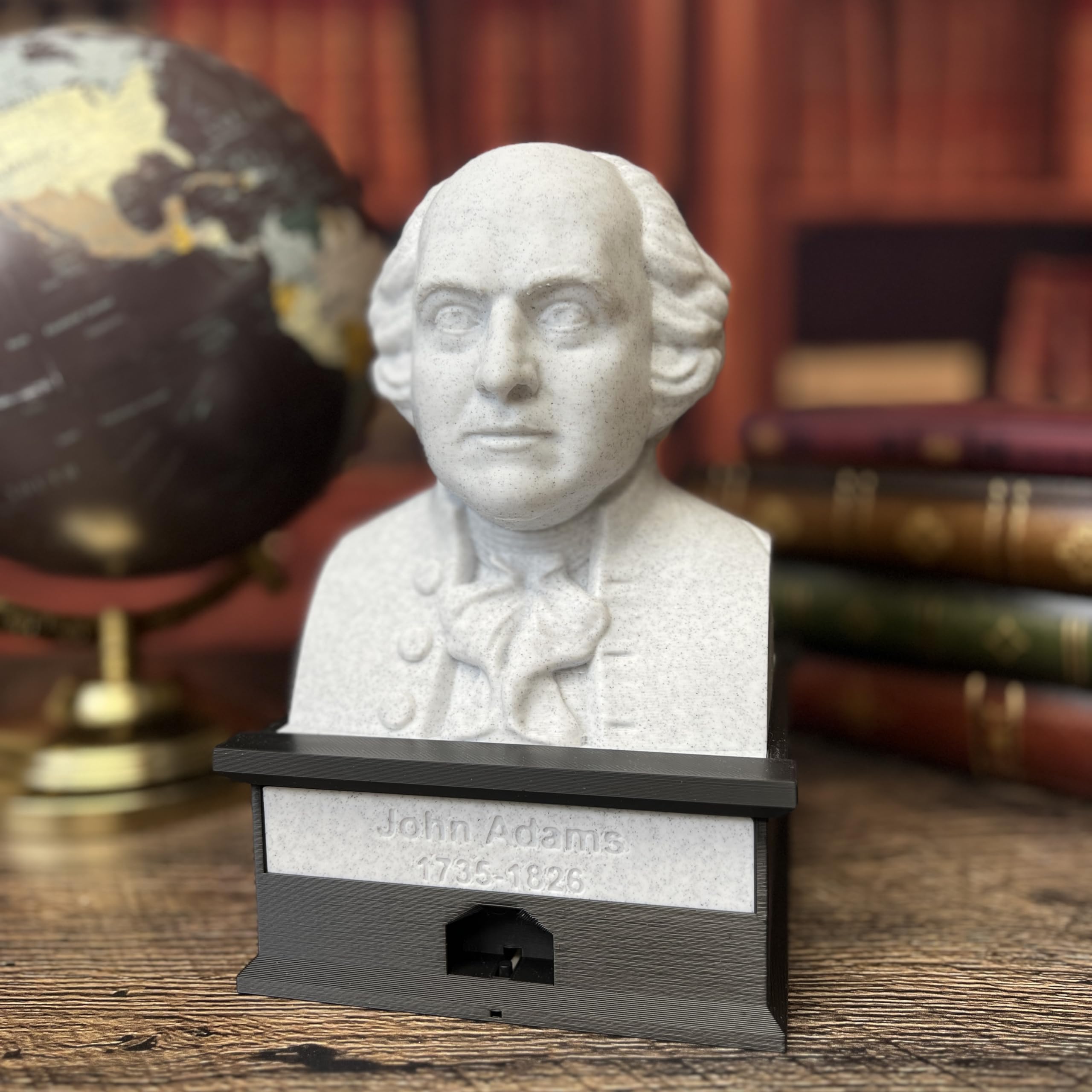 MunnyGrubbers - John Adams - Talking Busts - Plastic Collectible Toy - Press The Button for a Quote or Fun Fact - (Marble)